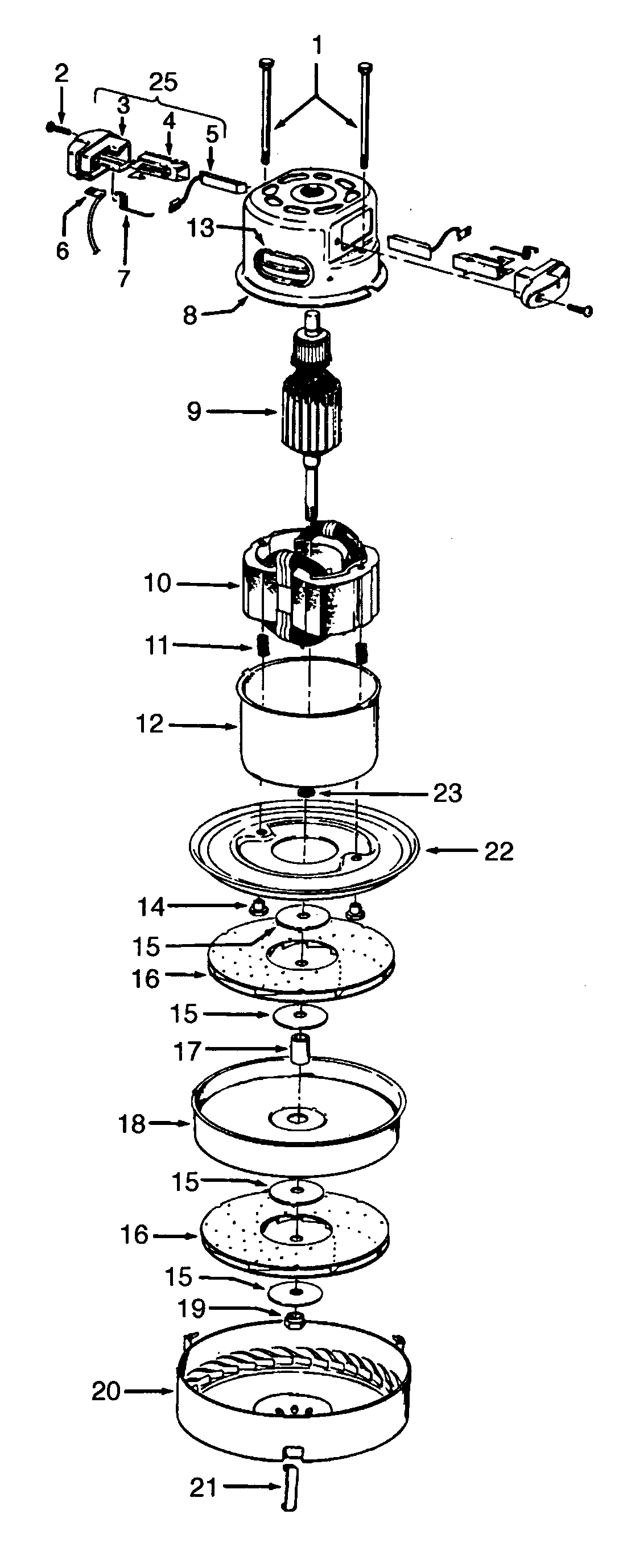 Hoover S3219--- motor assembly diagram