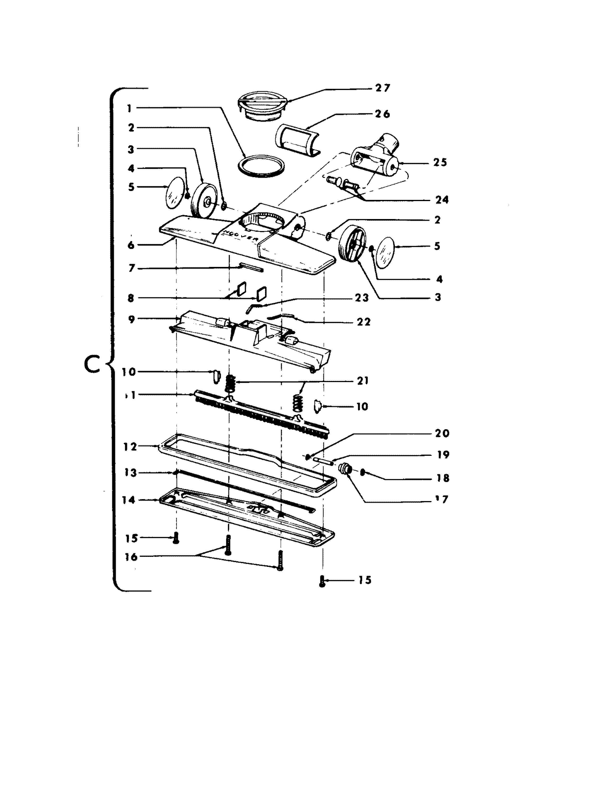 Hoover S3243--- cleaningtools diagram