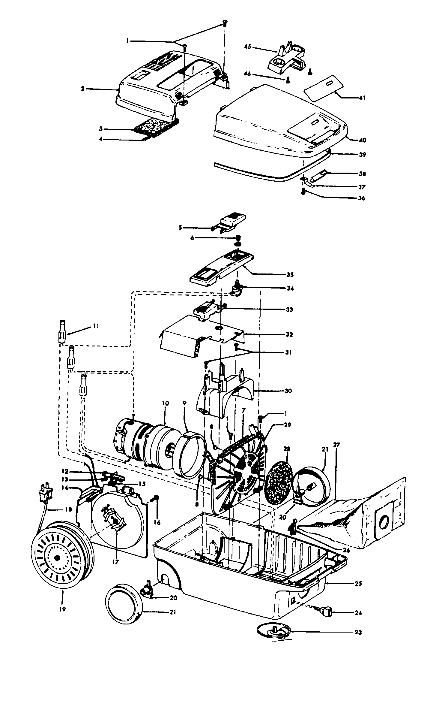 Hoover S3263022 cordreel, mainhousing diagram