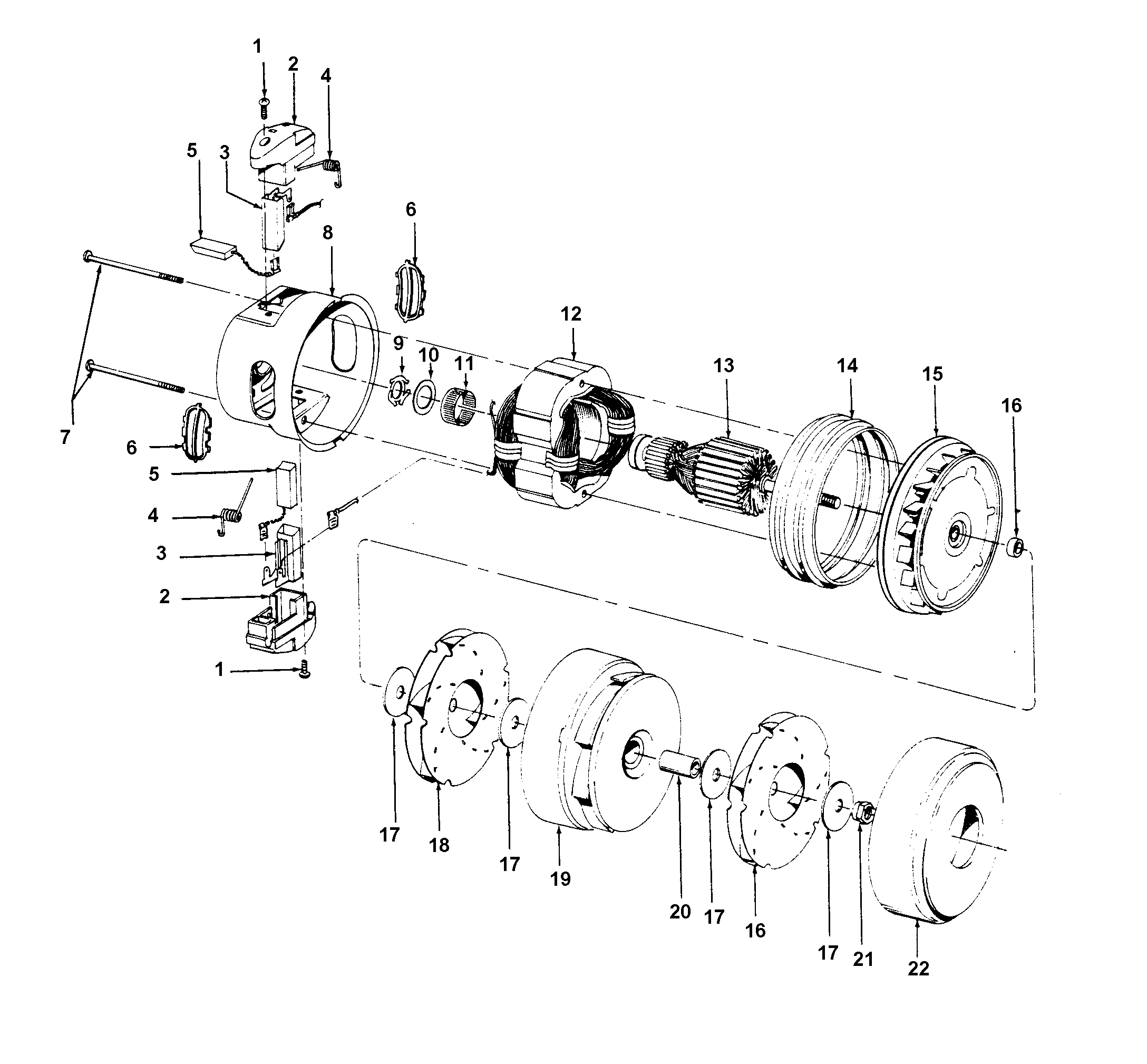Hoover S3273 motor assembly diagram