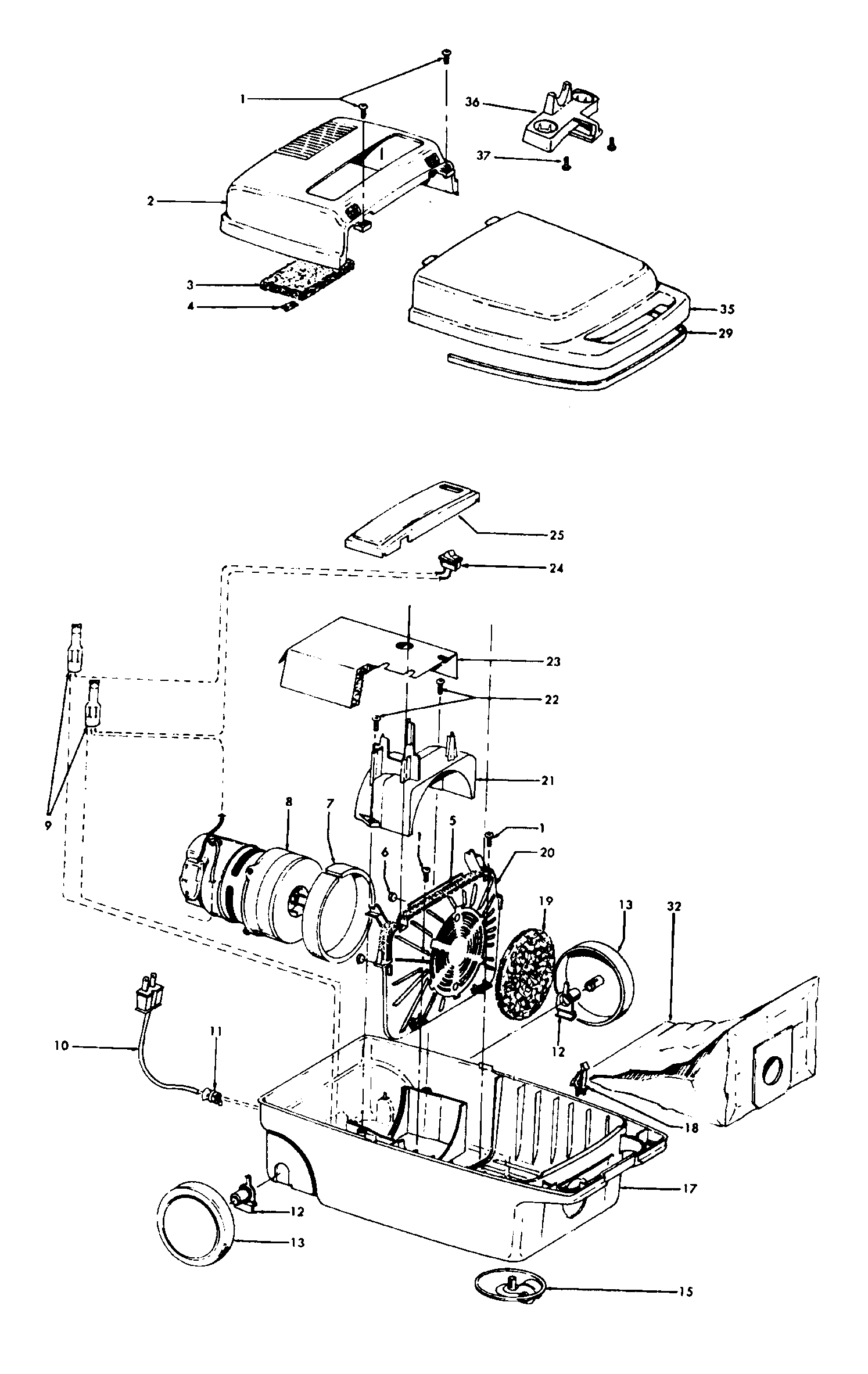 Hoover S3293022 mainhousing diagram