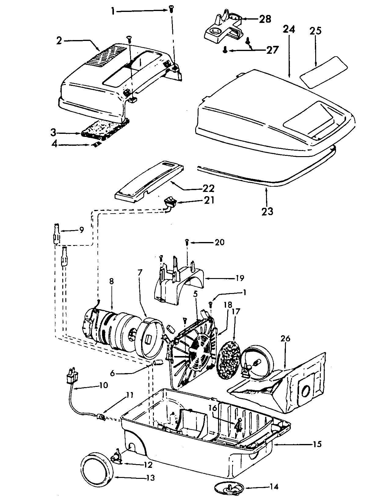 Hoover S3393020 mainhousing diagram