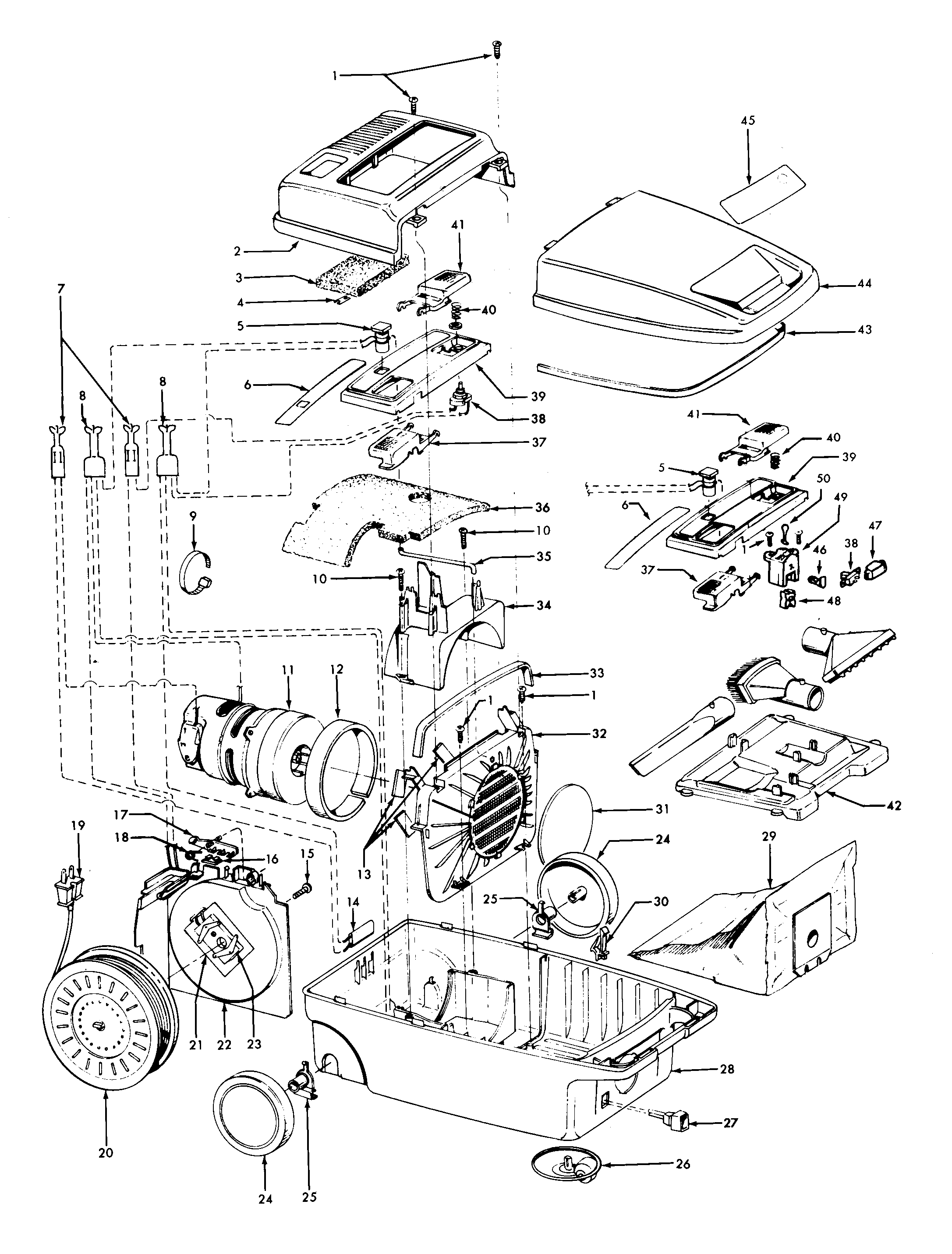 Hoover S3407075 mainhousing diagram
