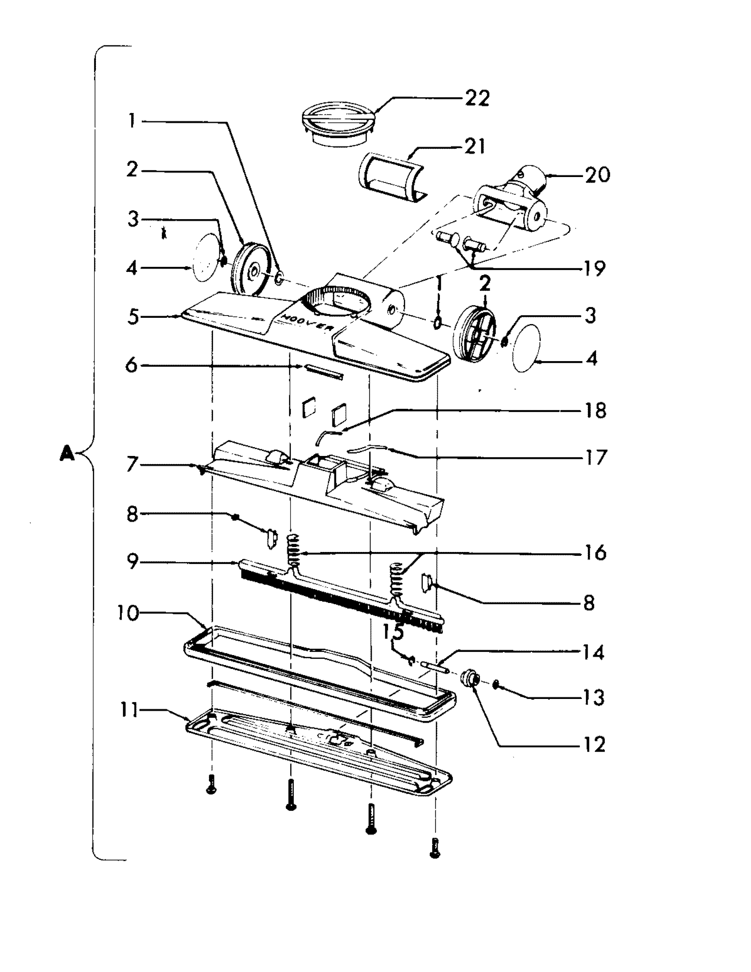 Hoover S3413021 hose, cleaningtools diagram