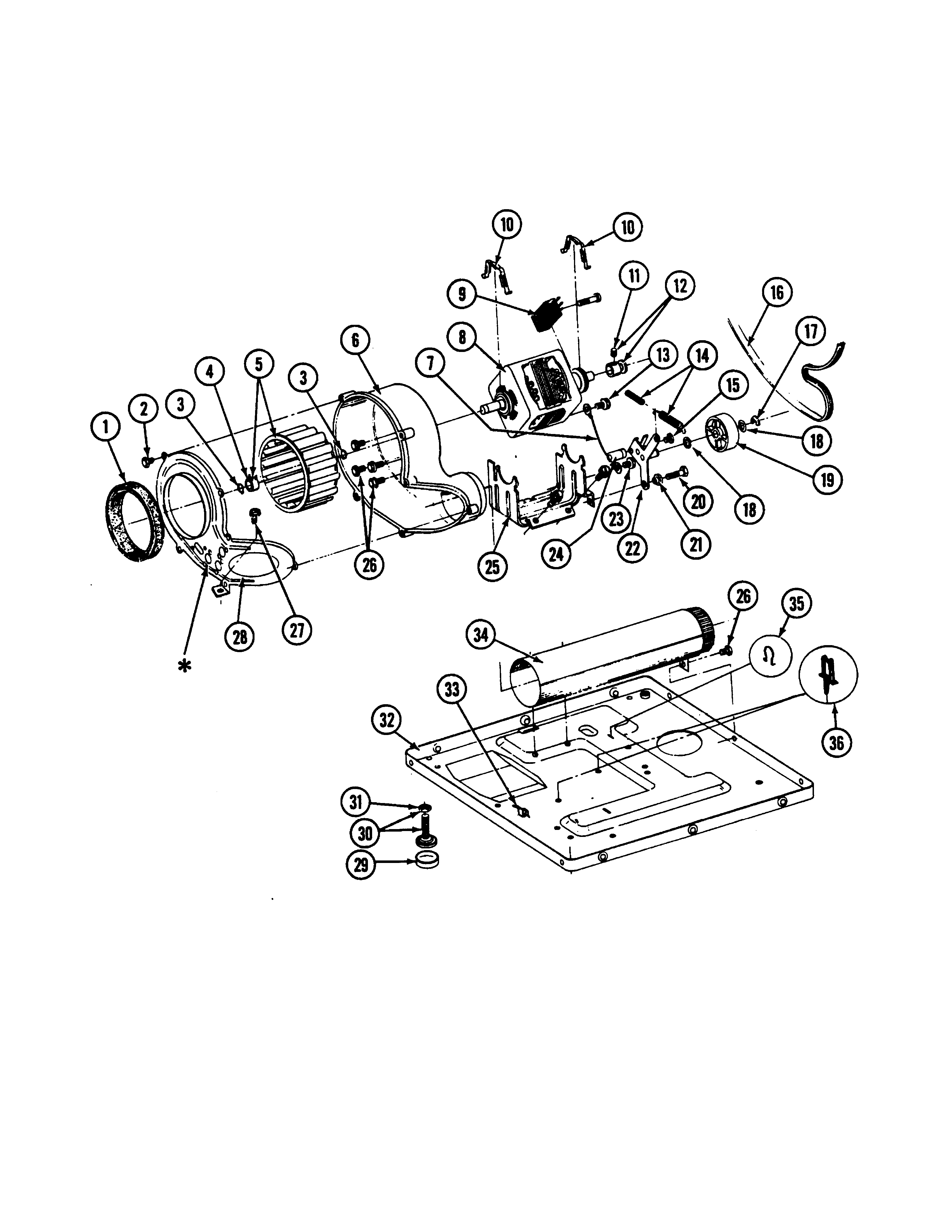 Maytag LDE7500ACW motor drive (lde7500acm,adm) & (ldg) diagram