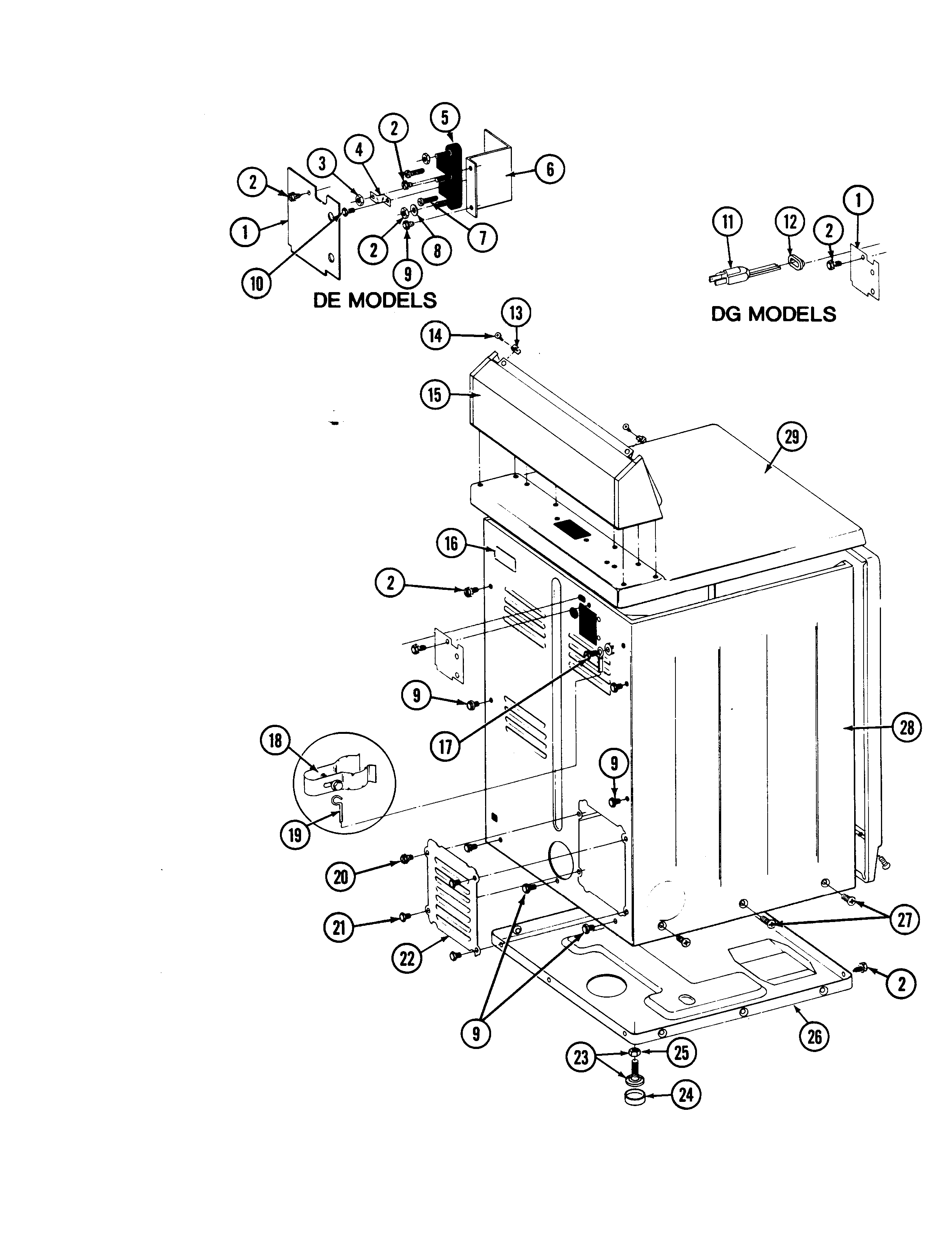 Maytag LDE7500ACW cabinet-rear (lde7500acl,acw,adl,adw) diagram
