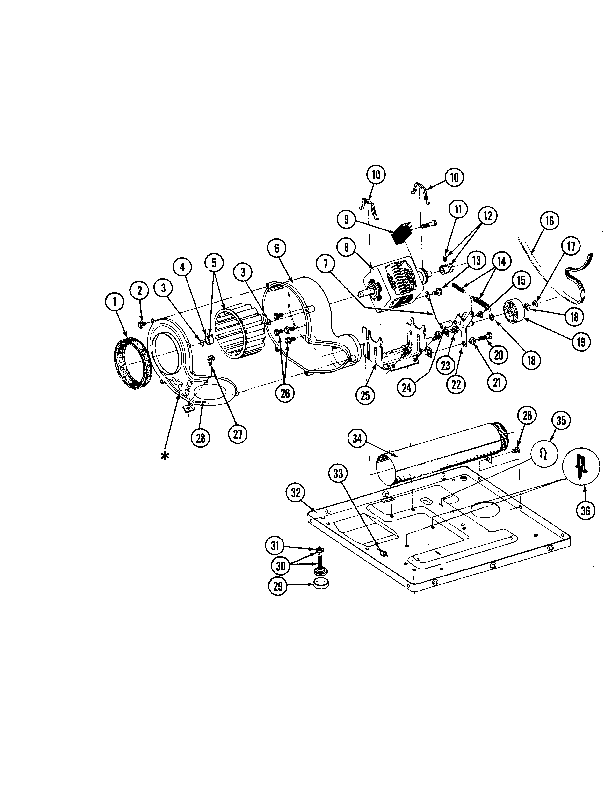 Maytag LDE7500ACW motor drive (lde7500acl,acw,adl,adw) diagram
