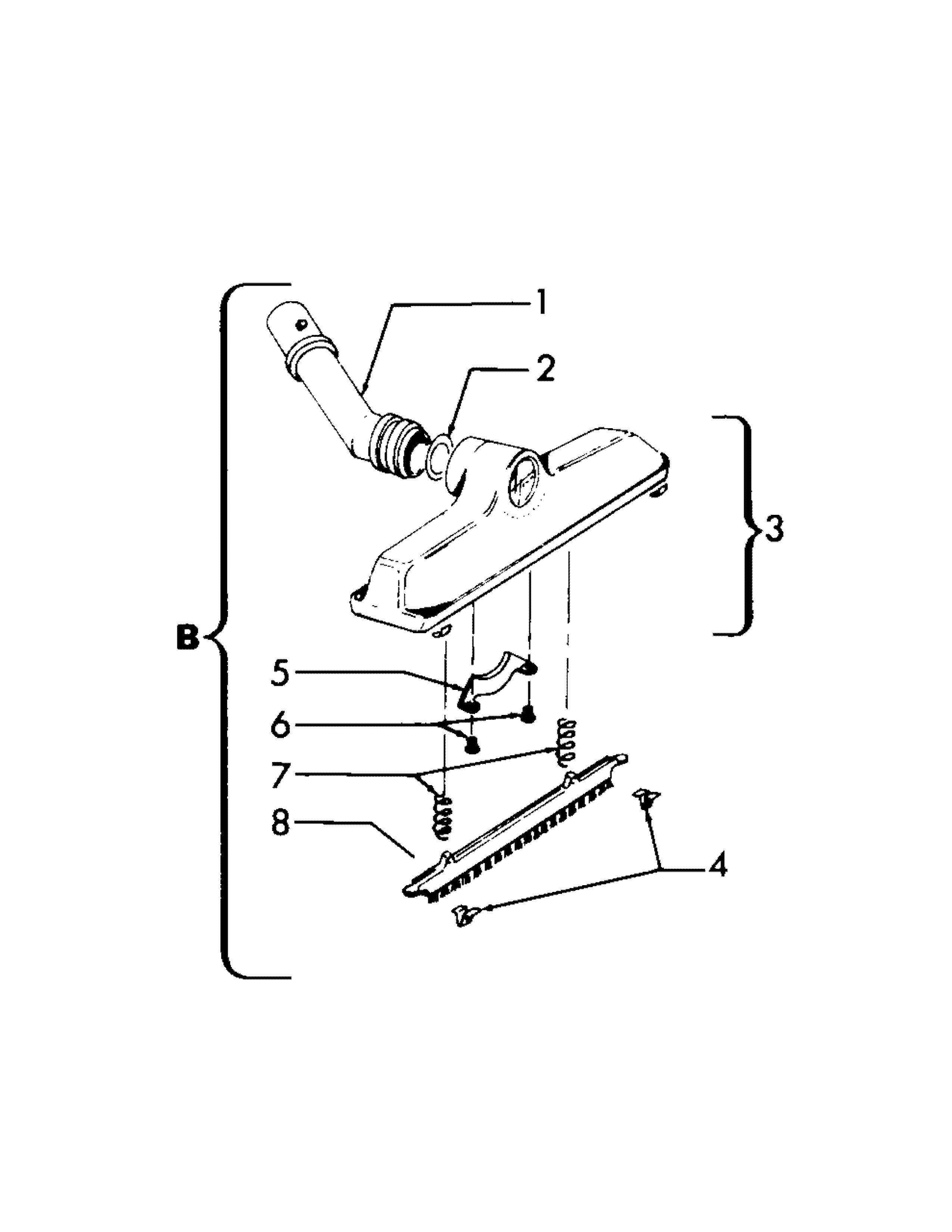 Hoover S3445001 hose, cleaningtools diagram