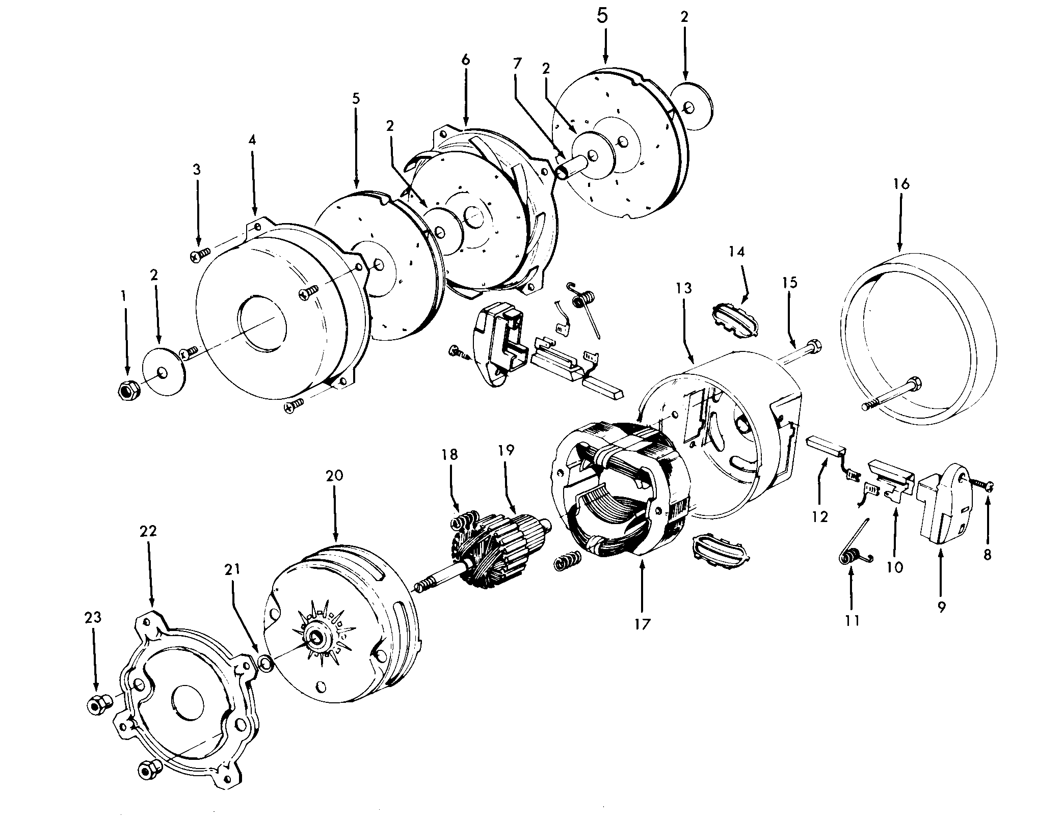 Hoover S3461--- motor assembly diagram
