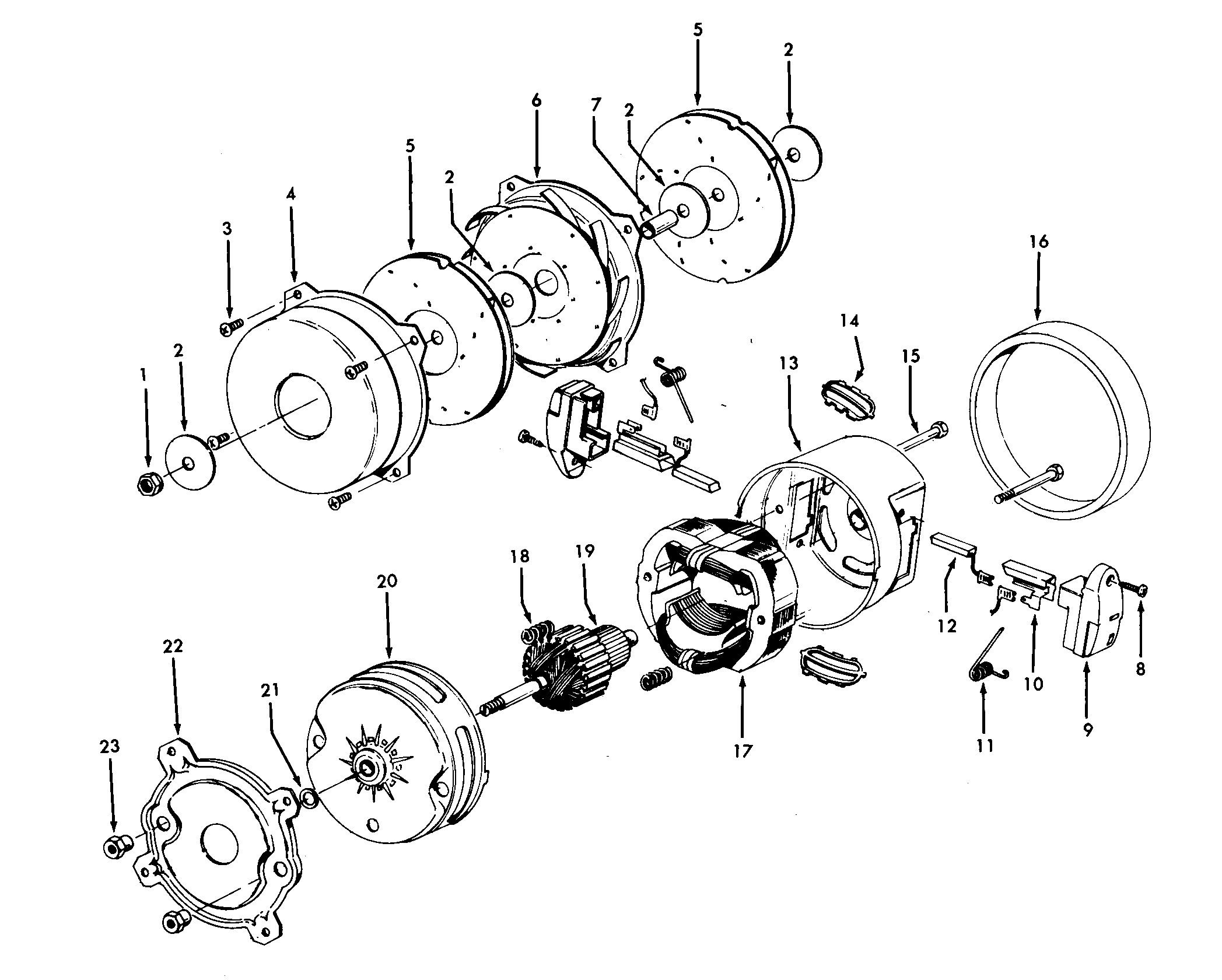 Hoover S3481--- motor assembly diagram