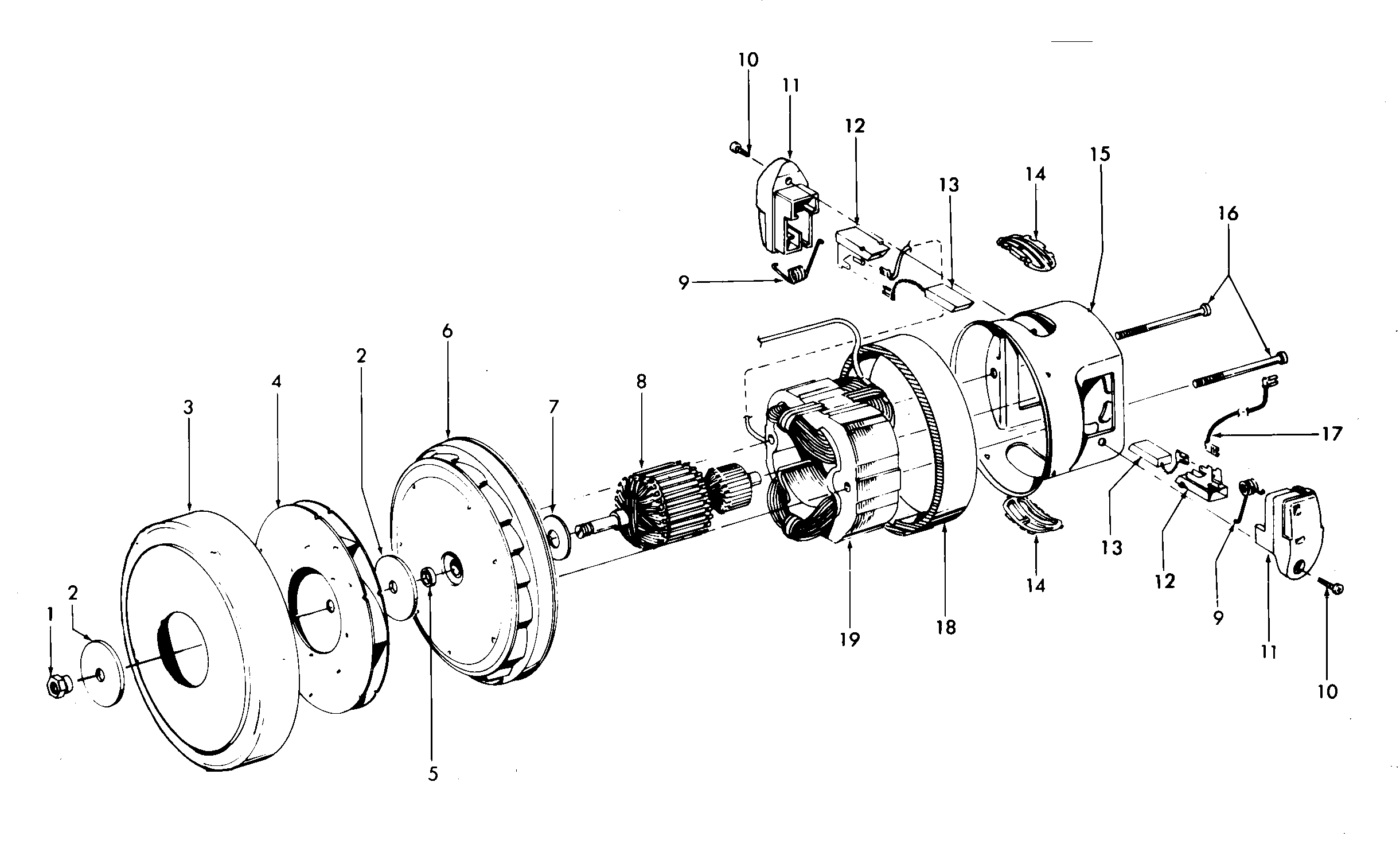 Hoover S3608--- motor assembly diagram