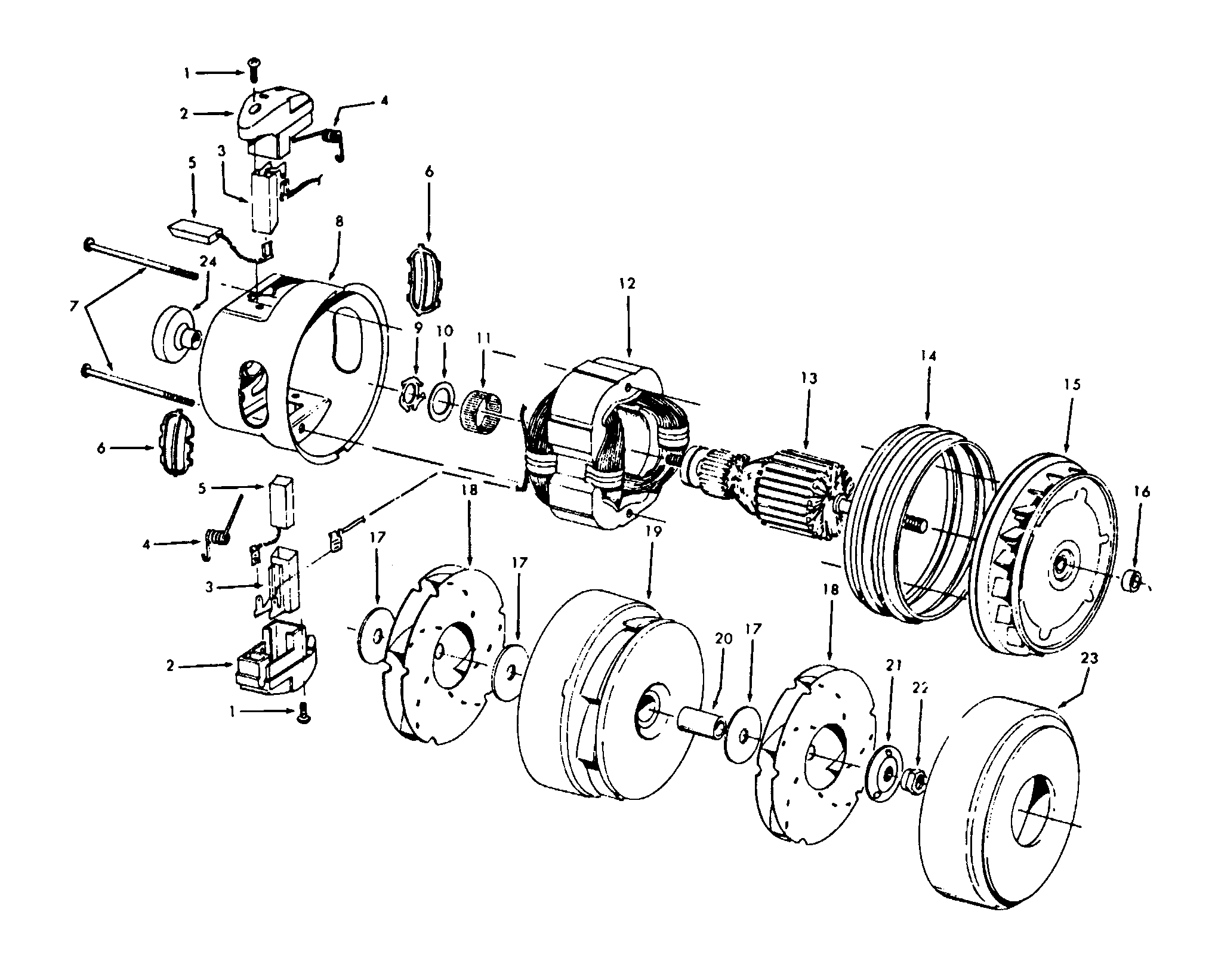 Hoover S3623--- motor assembly diagram