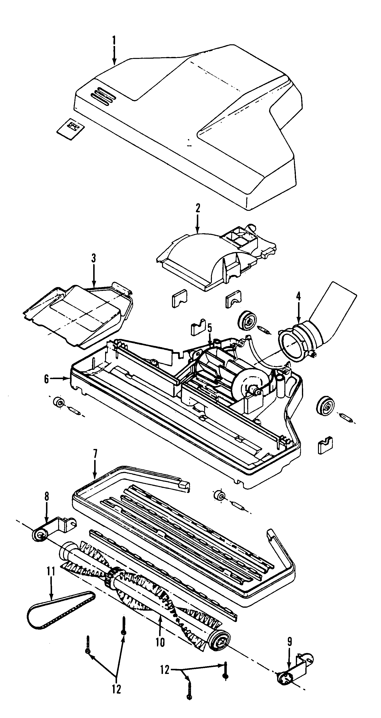 Hoover S5533 powerednozzle, agitator diagram