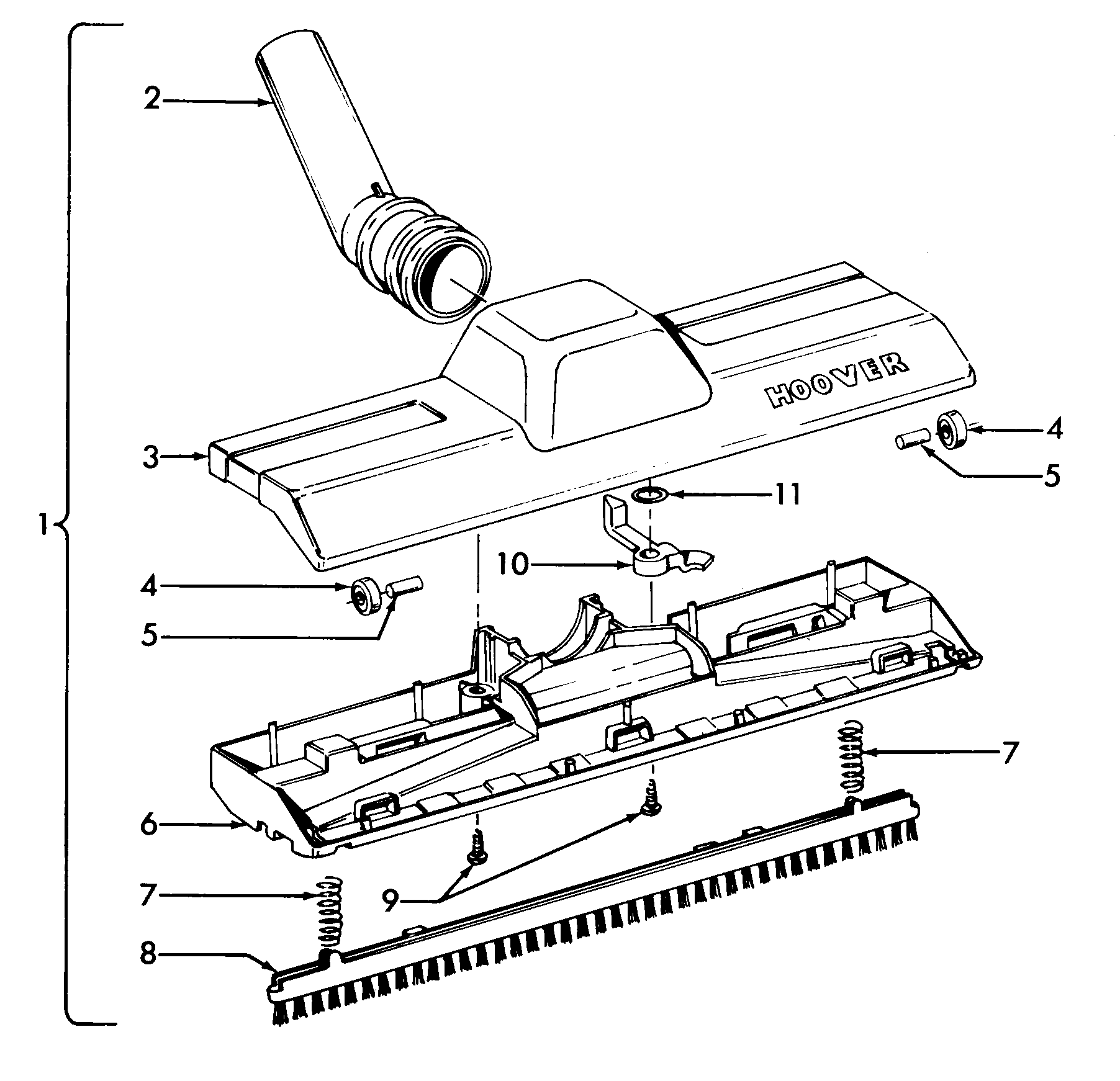 Hoover S5575 rug_flrnozzle diagram