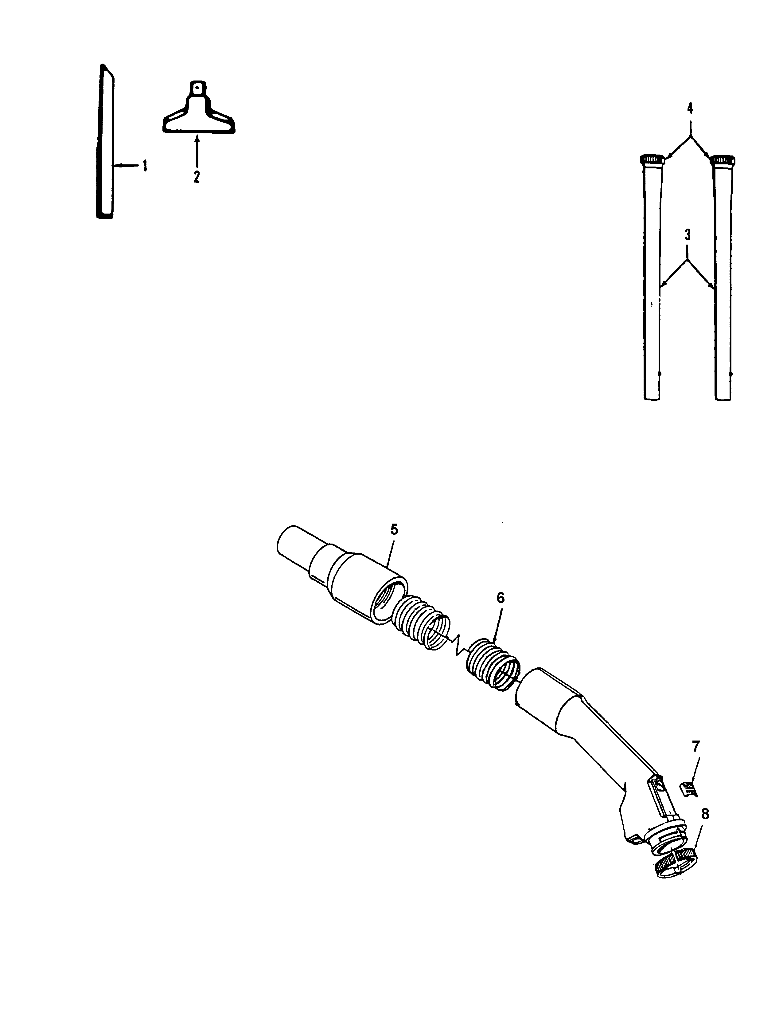 Hoover S5655 hose, cleaningtools diagram