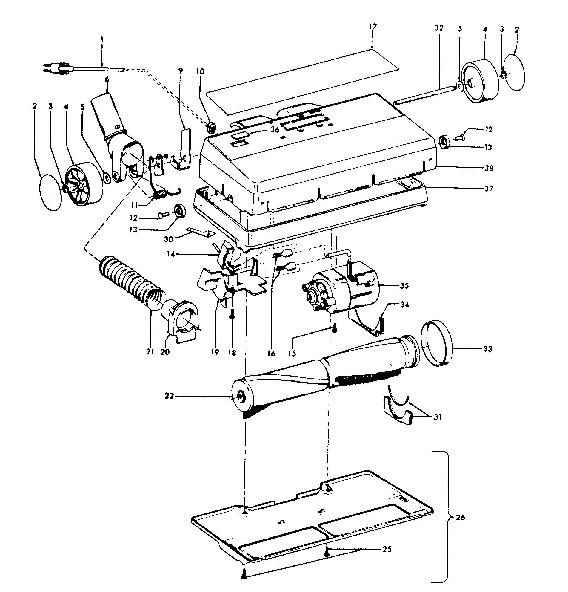 Hoover S7083--- handle, hood diagram