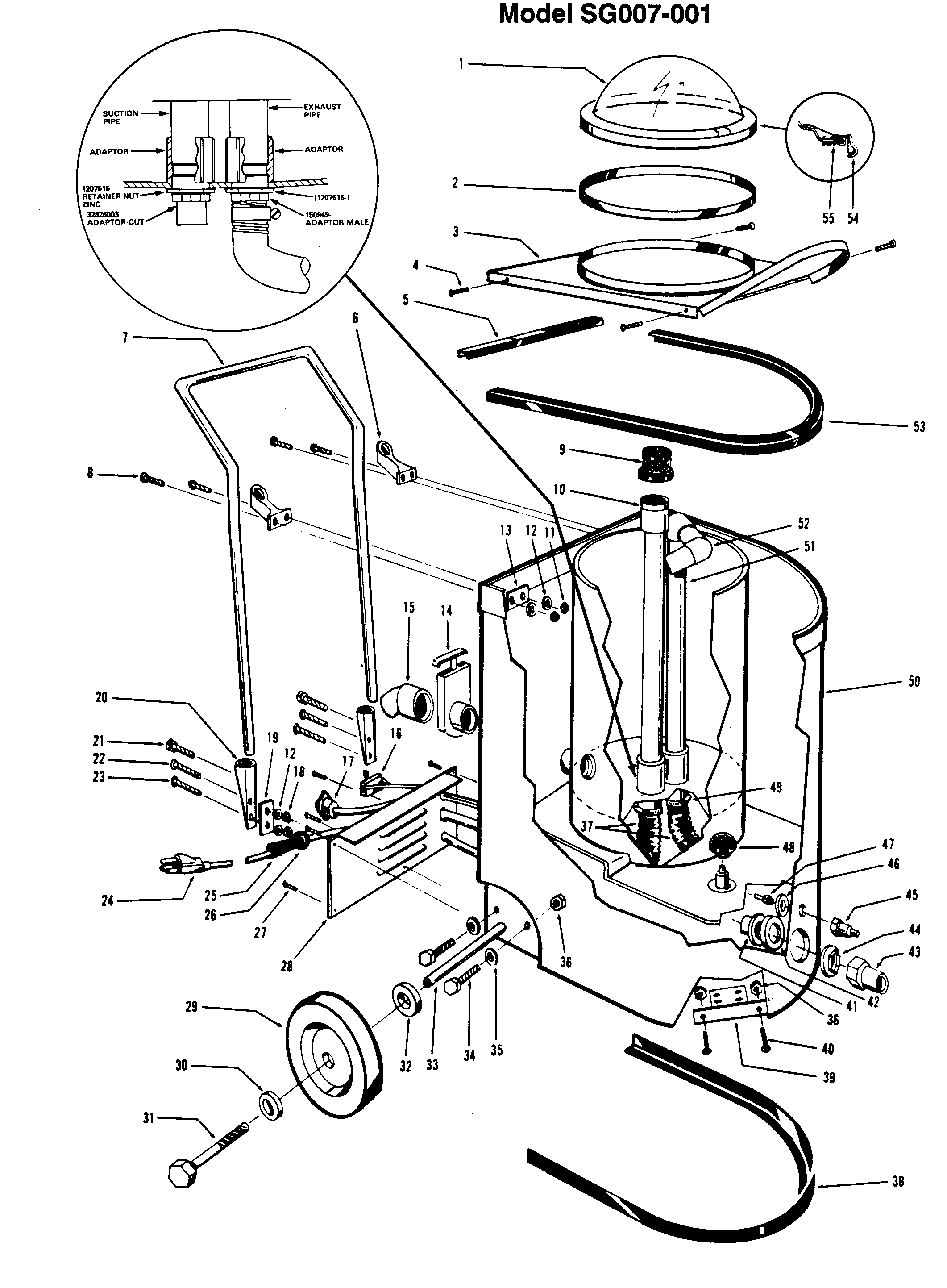 Hoover SG007001 mainassembly diagram