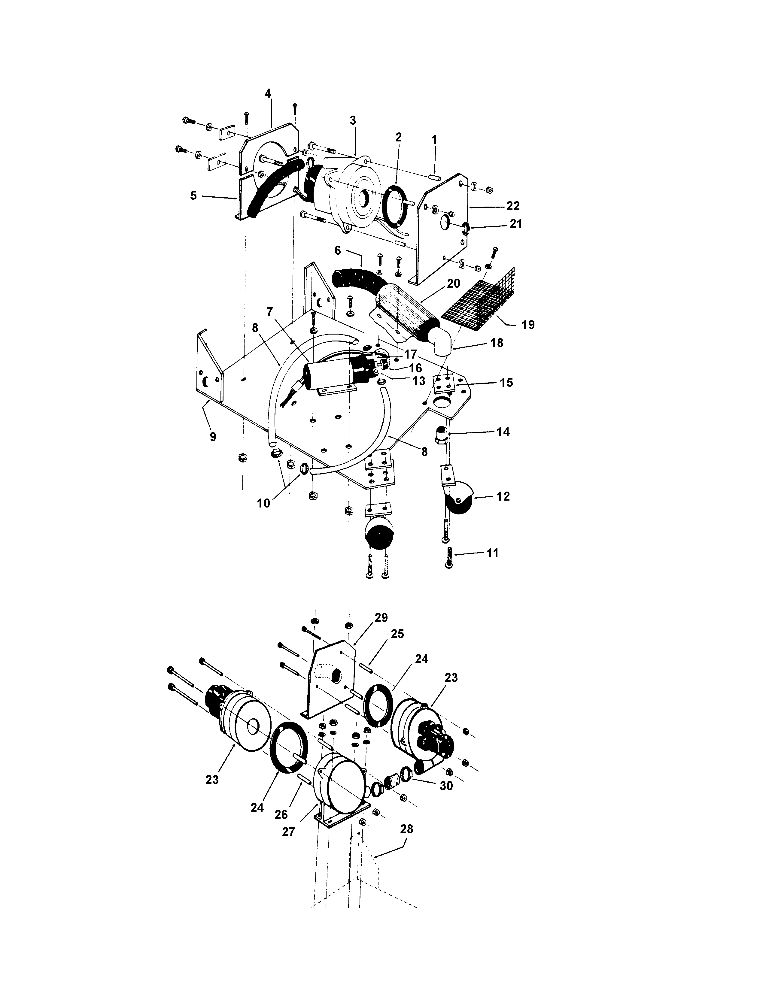 Hoover SG007001 motor assembly diagram