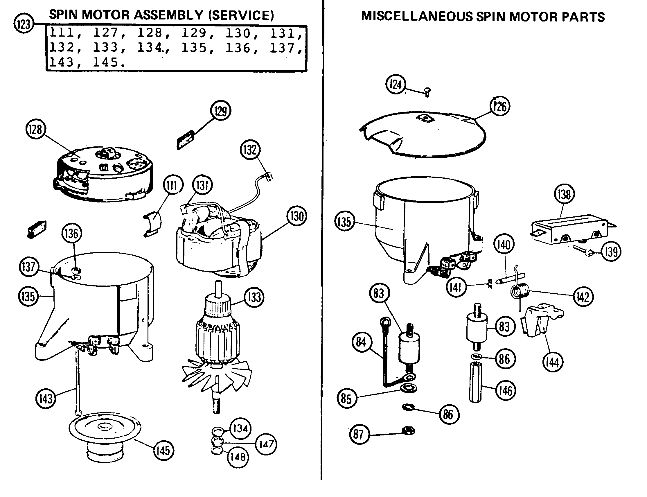 Hoover T1009-2 spinmotor_early diagram