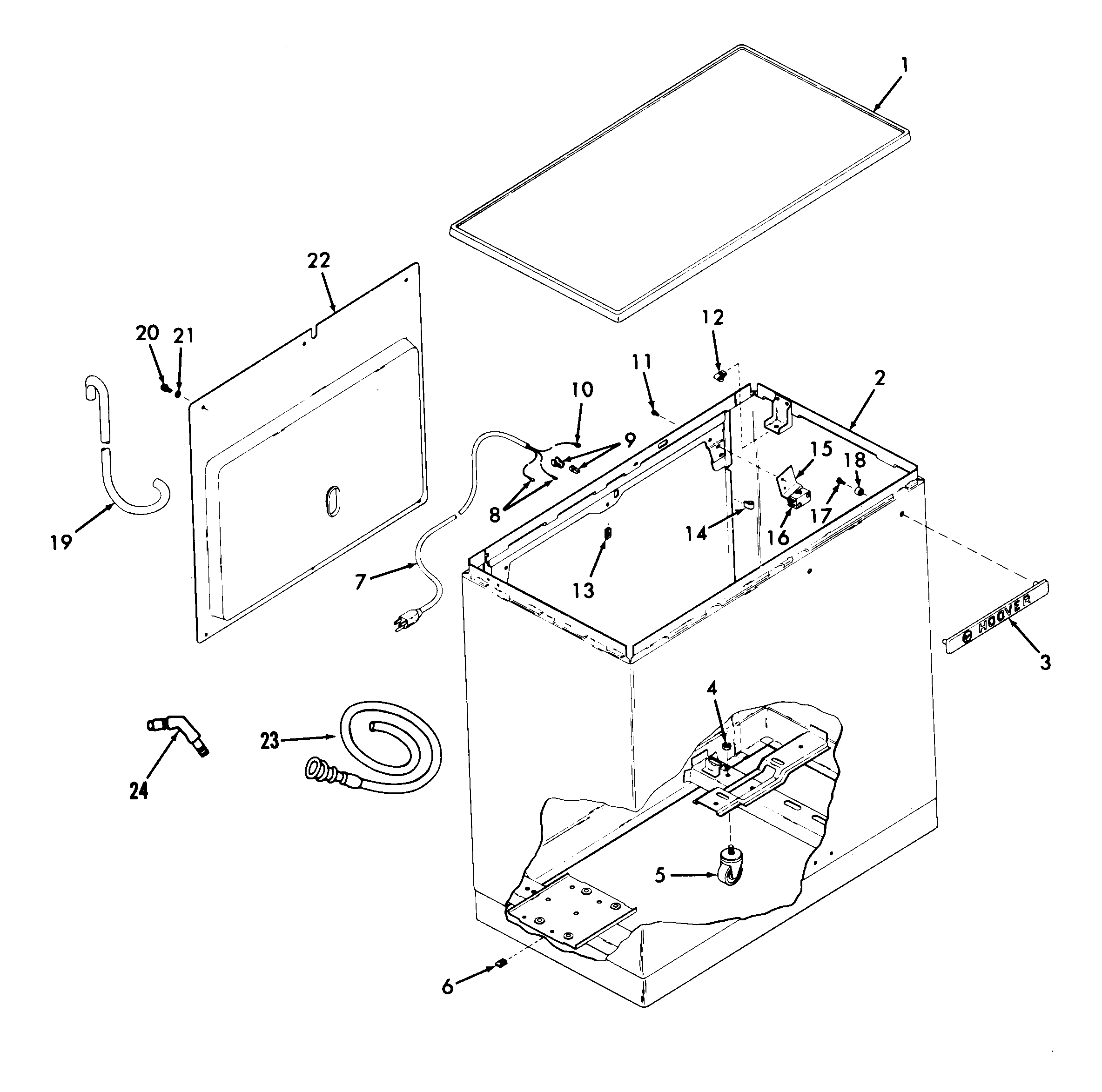Hoover T1023-2 fillhose diagram