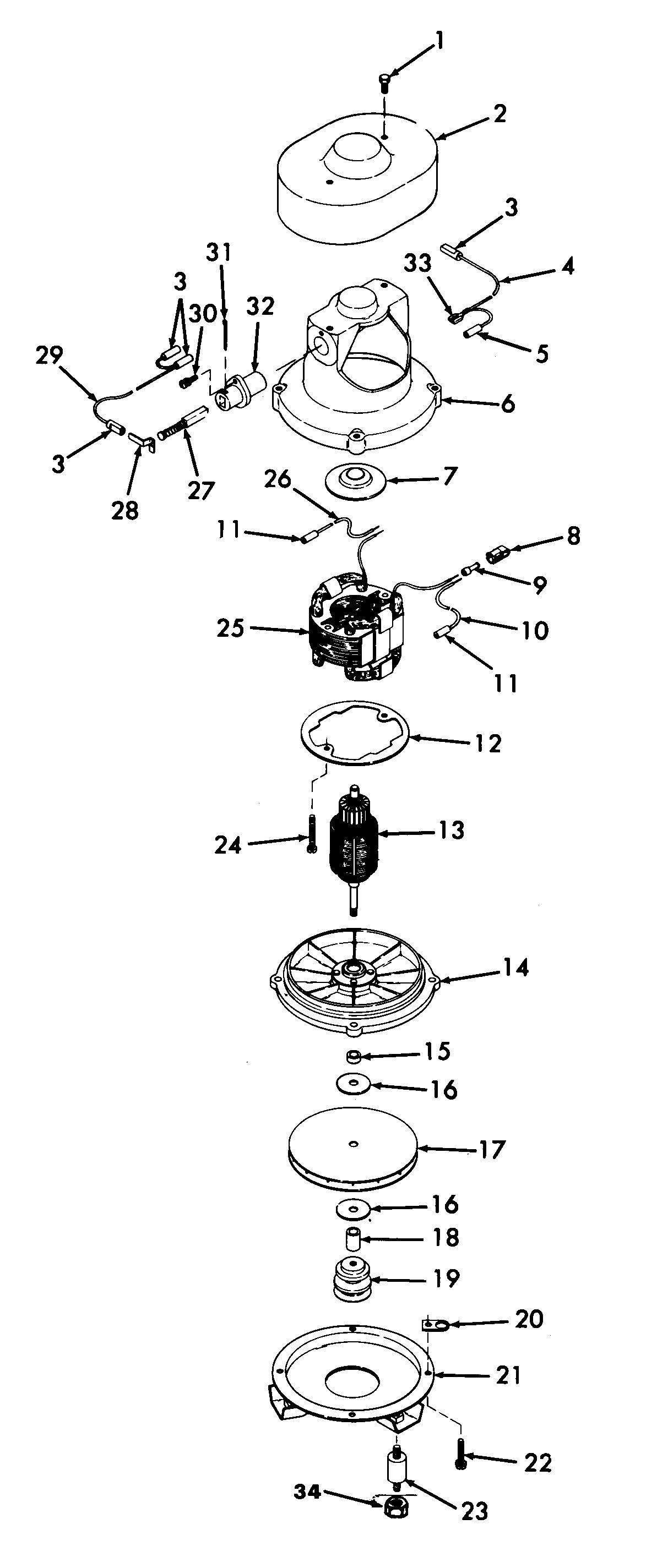 Hoover T1023-2 spinmotor diagram