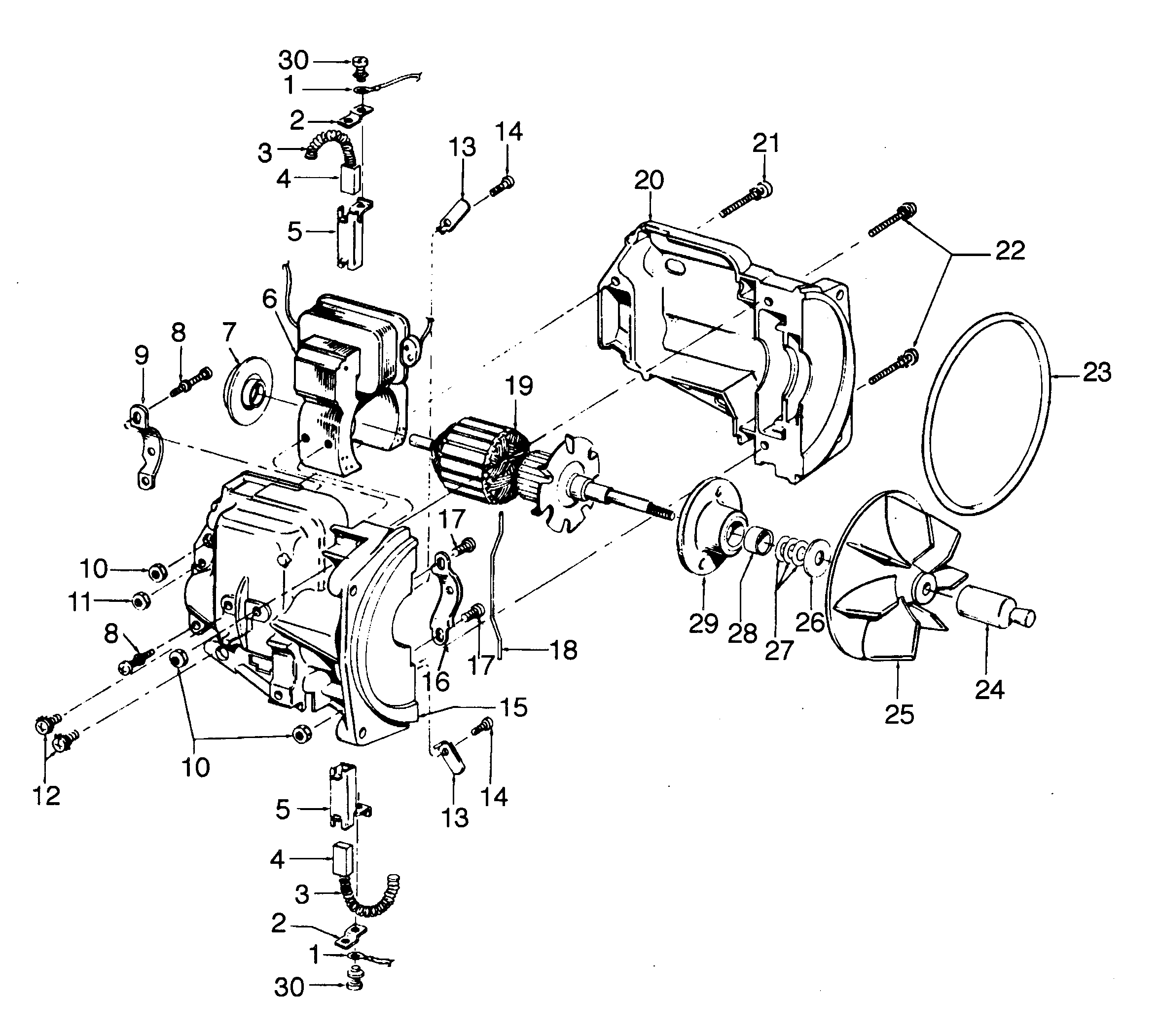 Hoover U1025--- motor assembly diagram