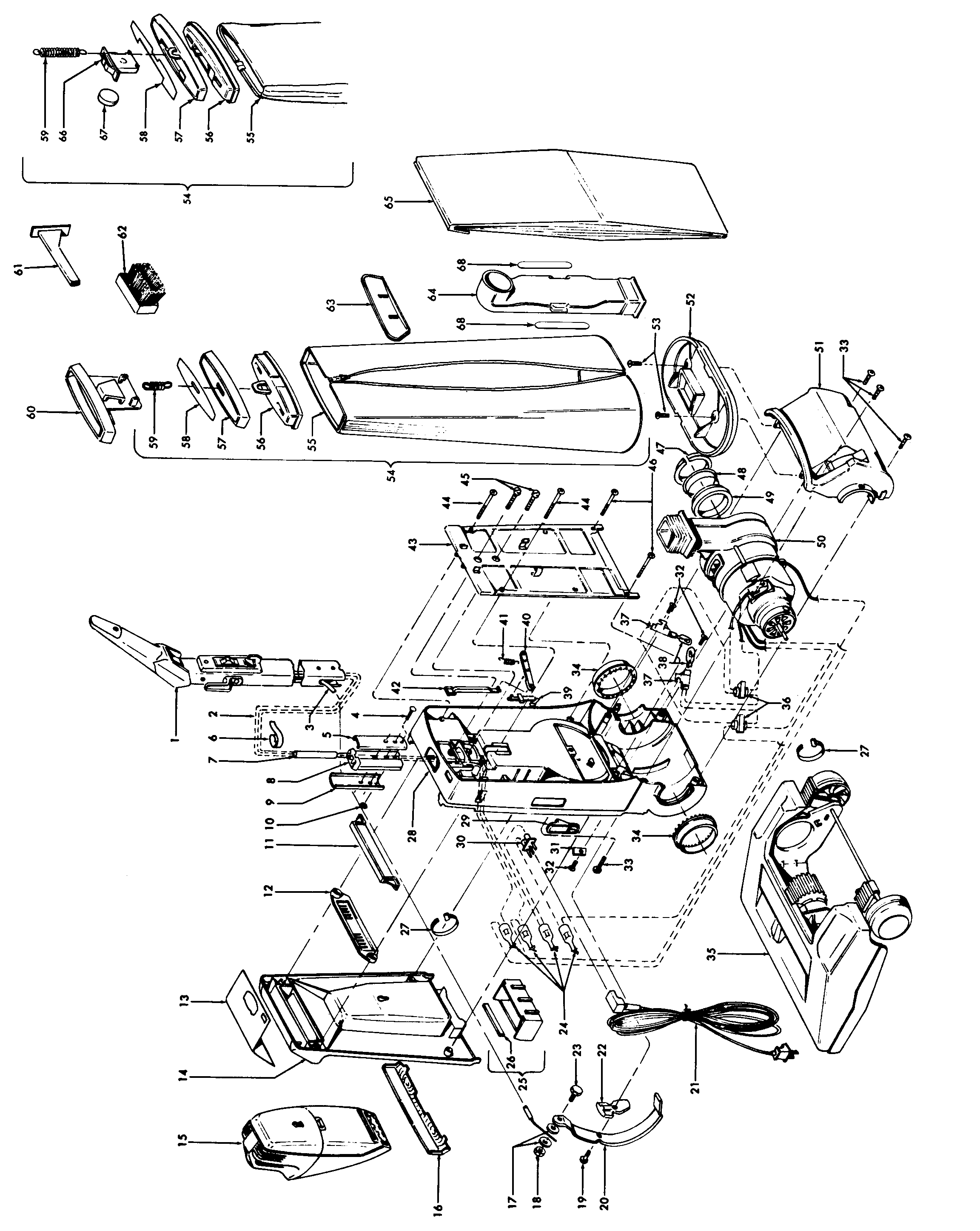 Hoover U3303030 cleaningtools, outerbag diagram