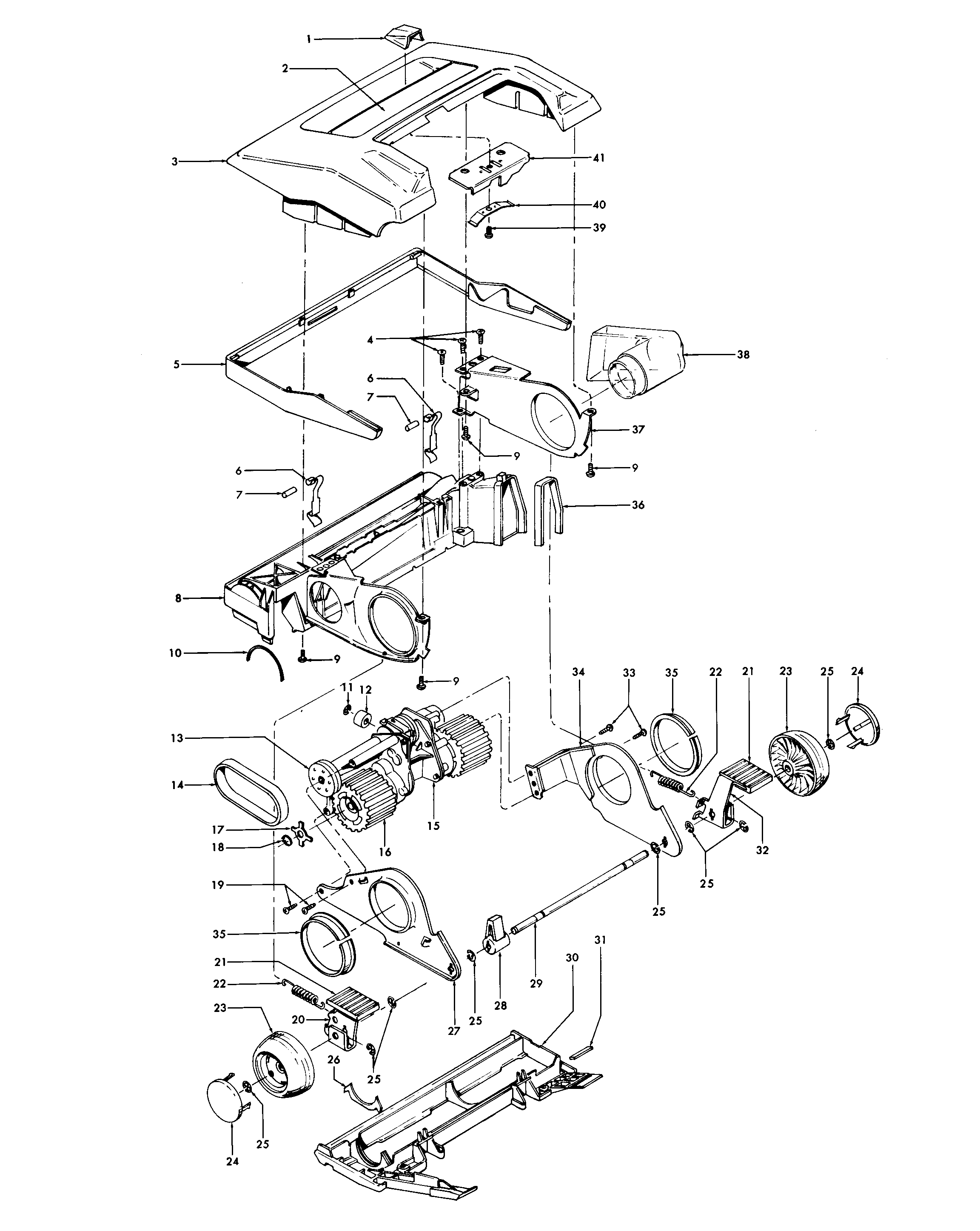 Hoover U3303030 mainbody, hood diagram