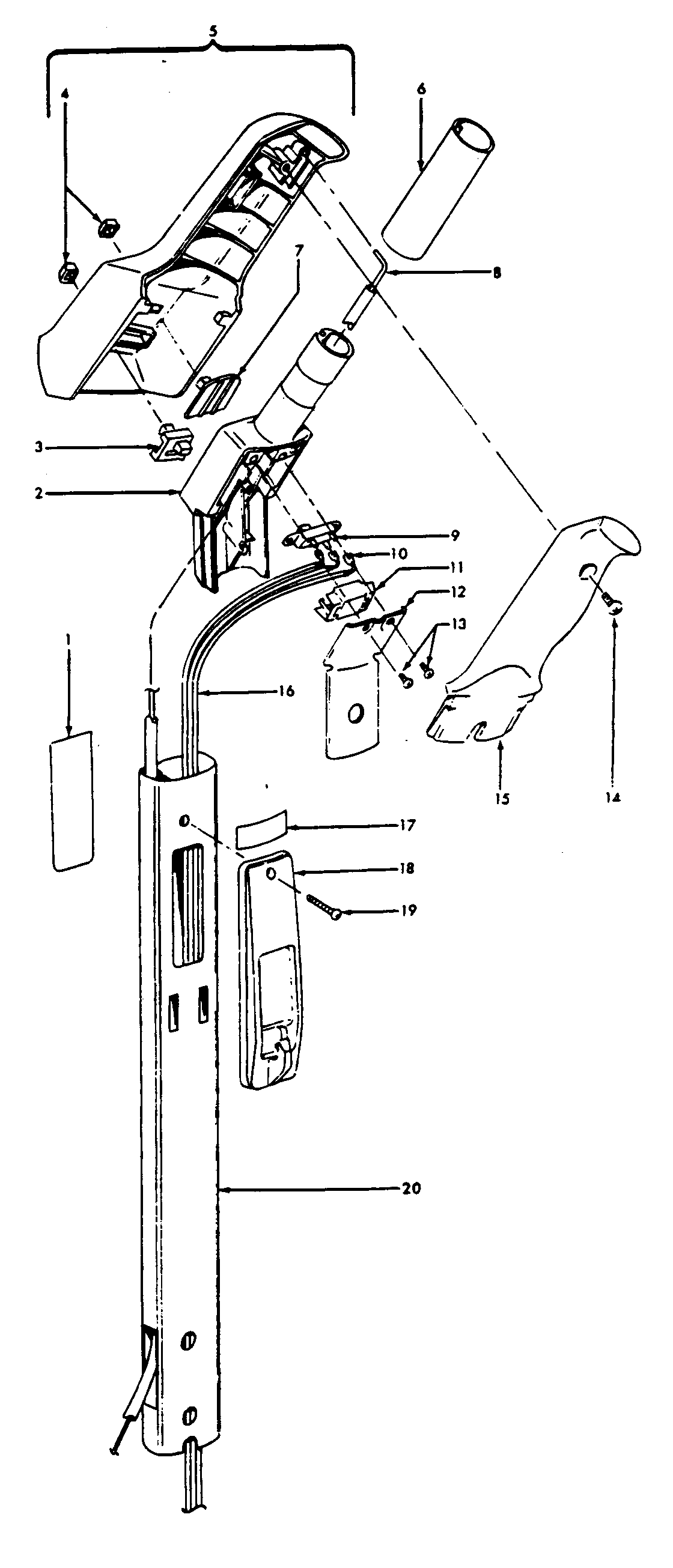 Hoover U3319970 handle diagram