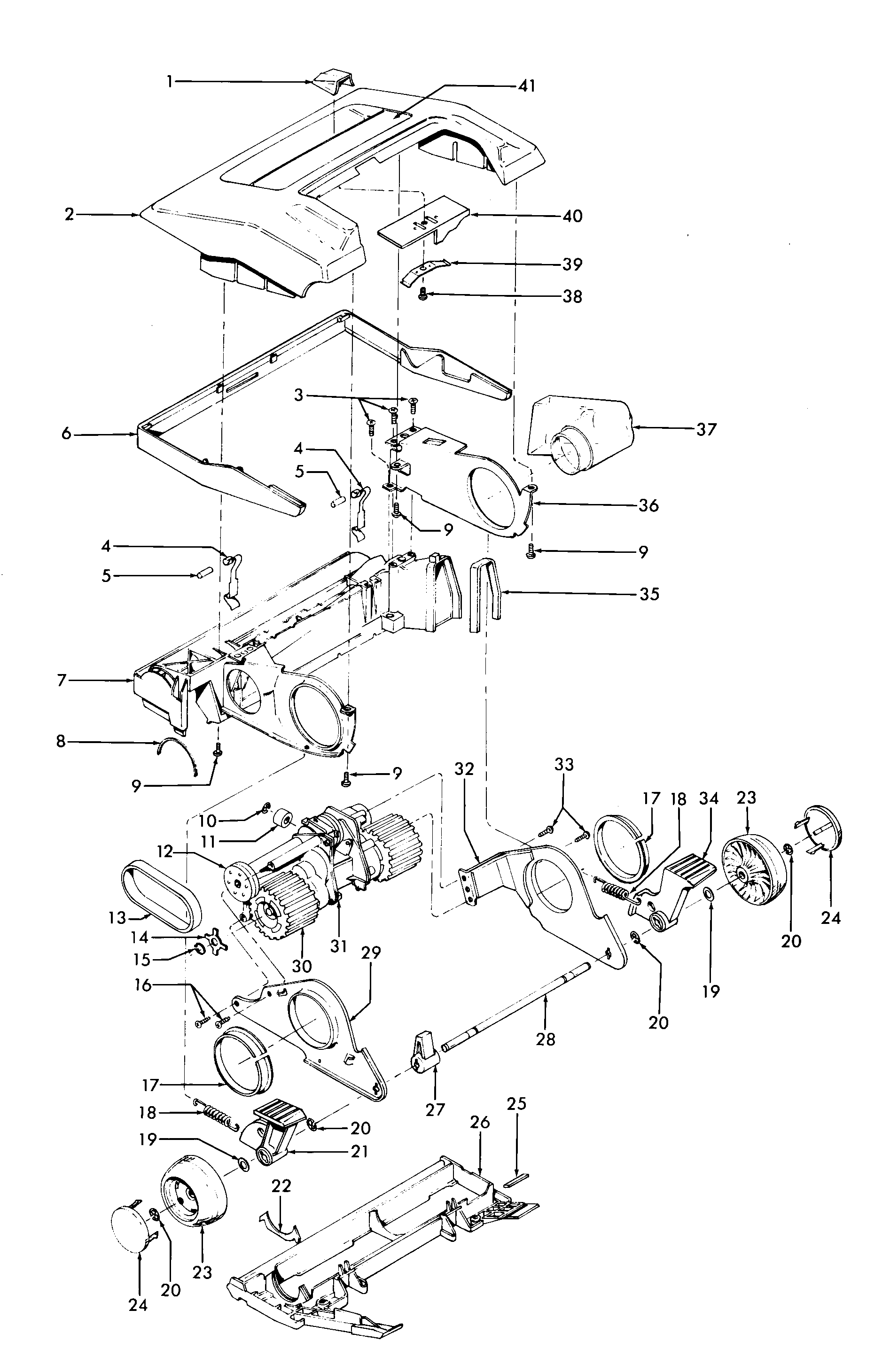 Hoover U3319970 mainbody, hood diagram