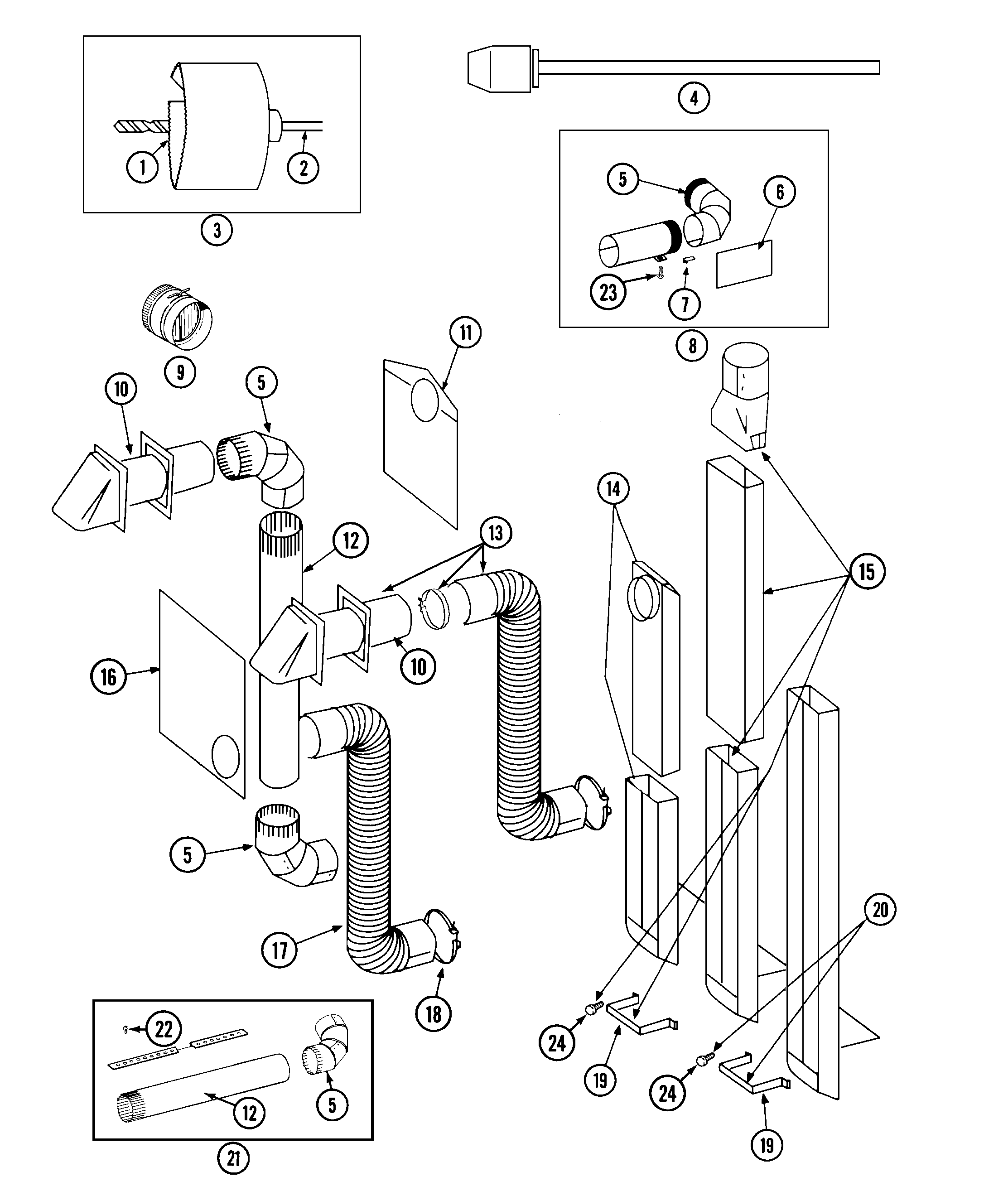Maytag LDE9304ADM ducting diagram