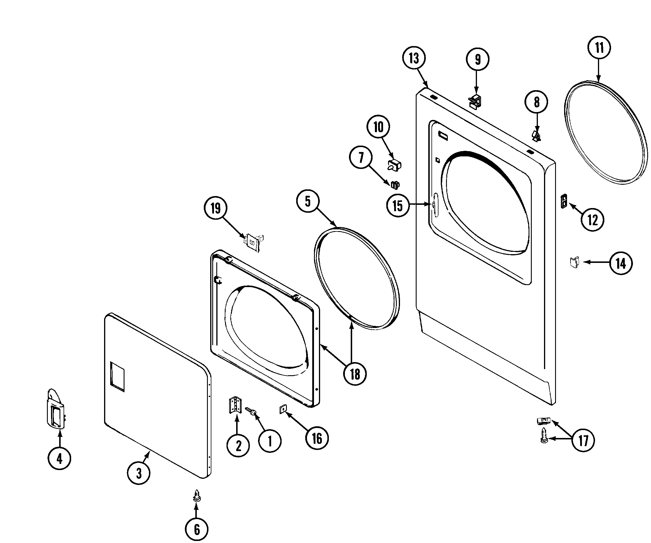 Maytag LDE8604ADM door (lde8604adm) diagram