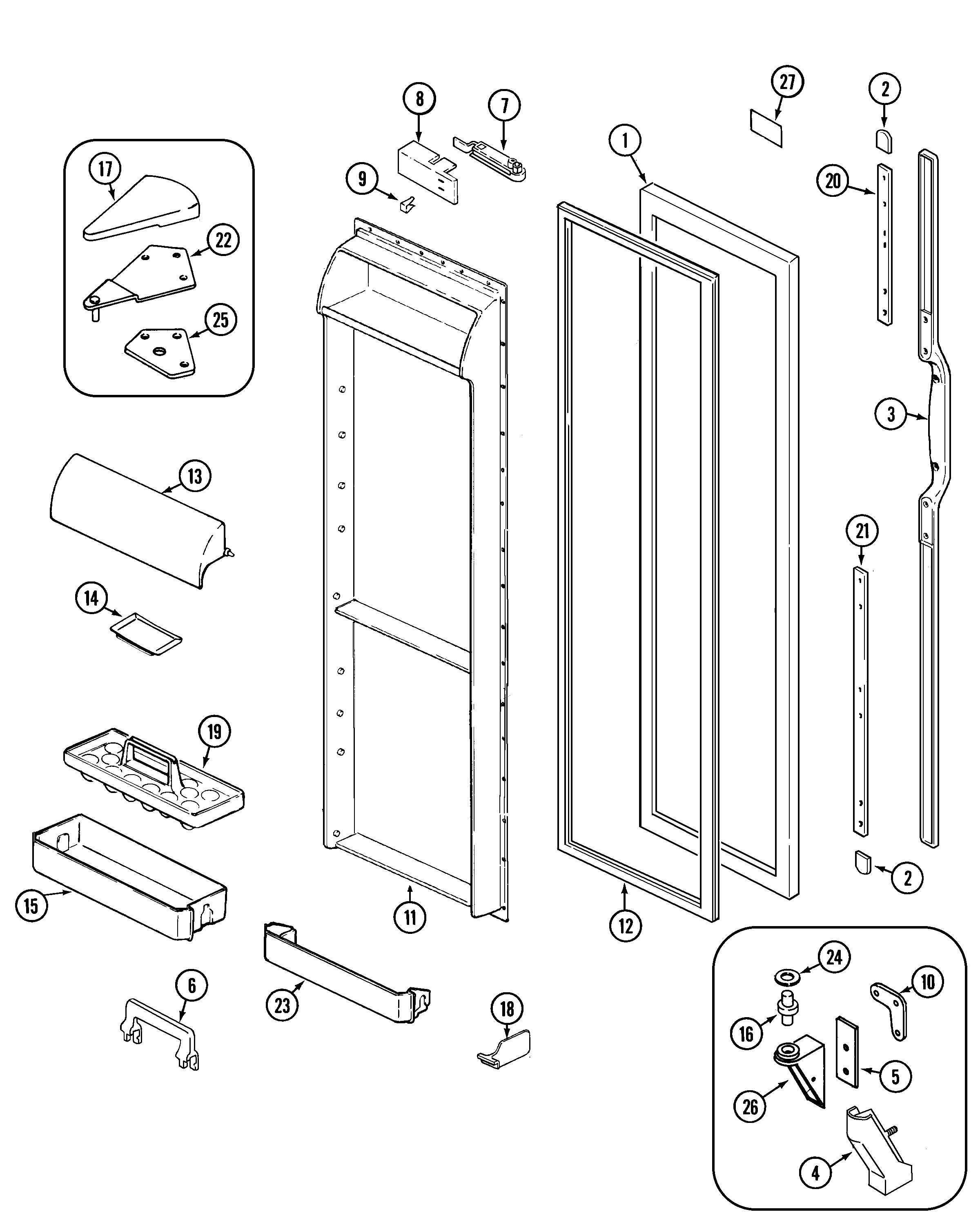 Magic Chef RCE244TDM fresh food door diagram