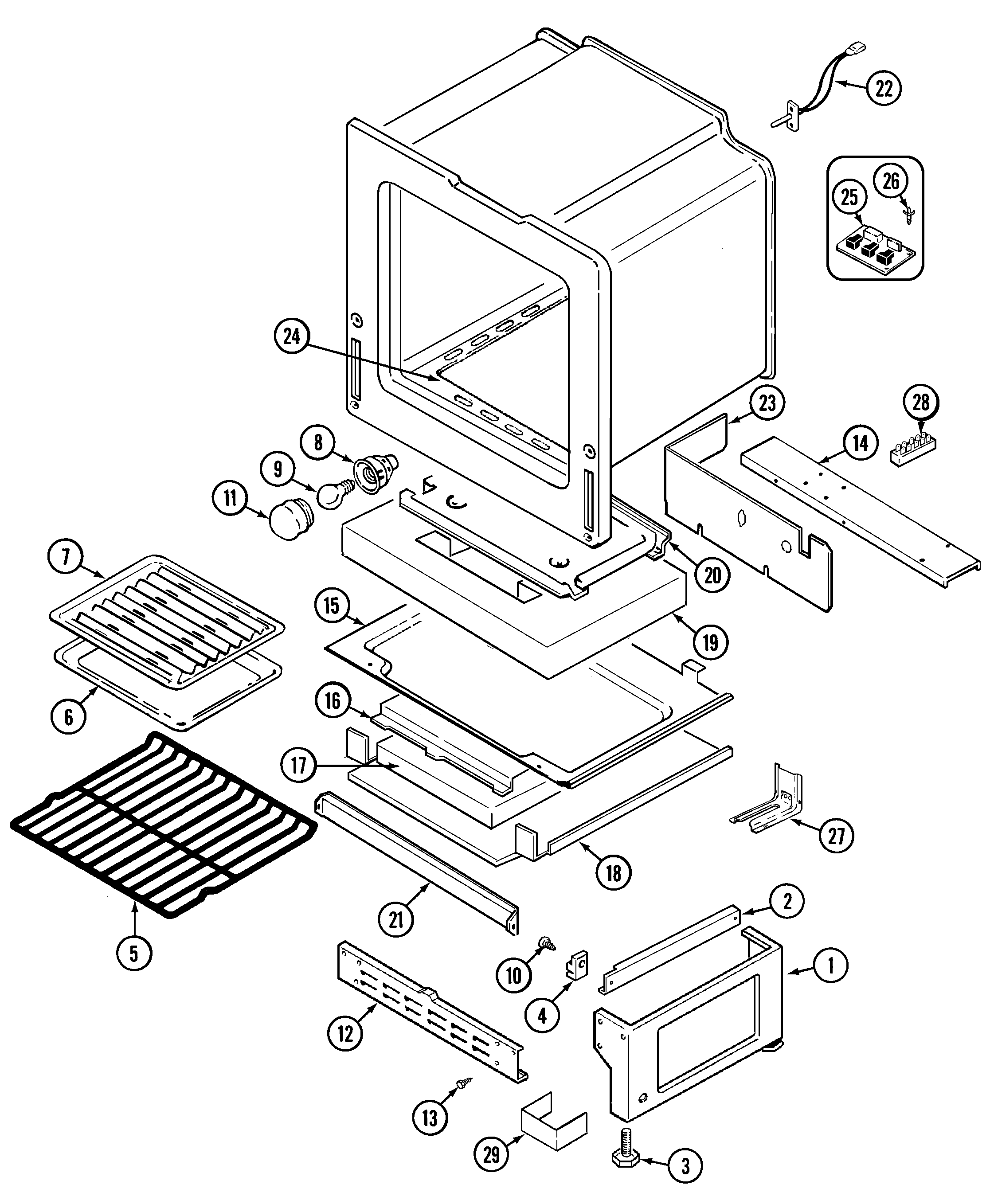 Maytag CHG9800BAM oven/base diagram