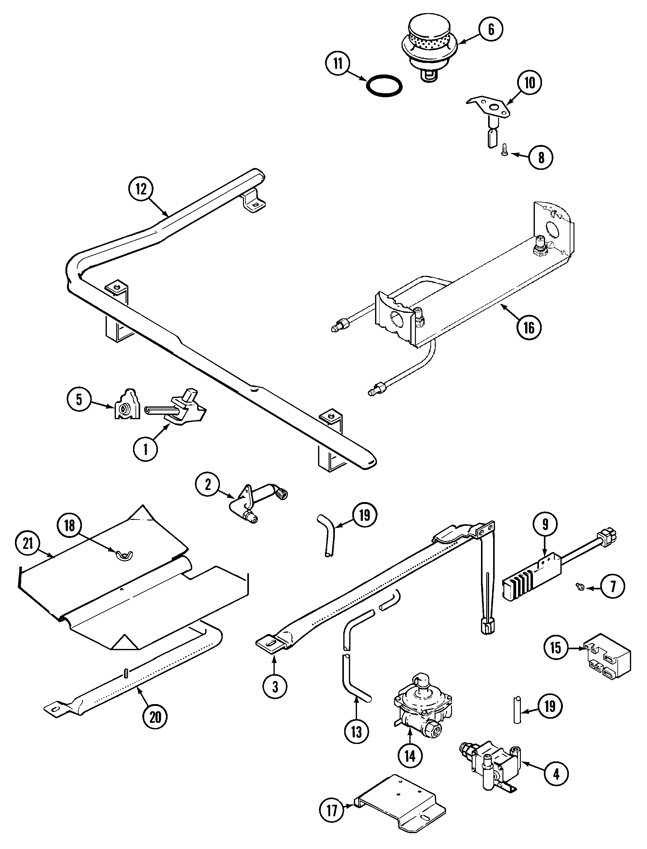 Maytag CHG9800BAM gas controls diagram