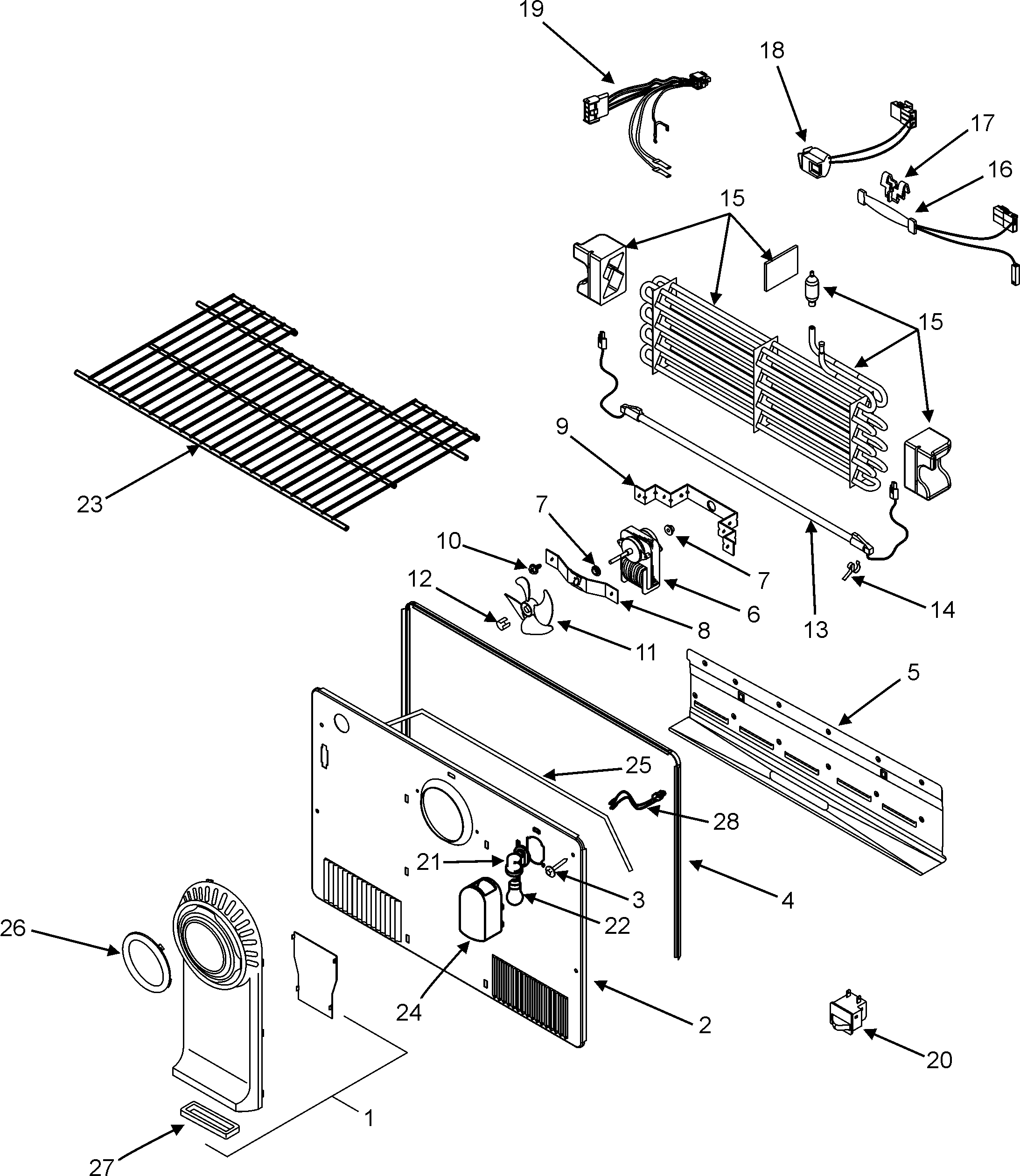 Maytag MTF1893ARQ freezer compartment diagram