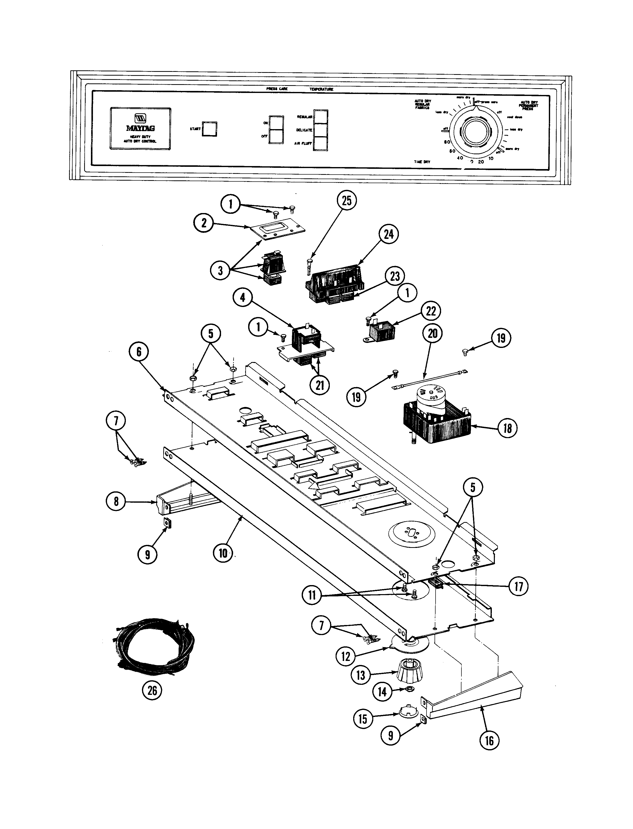 Maytag LDE612 control panel diagram