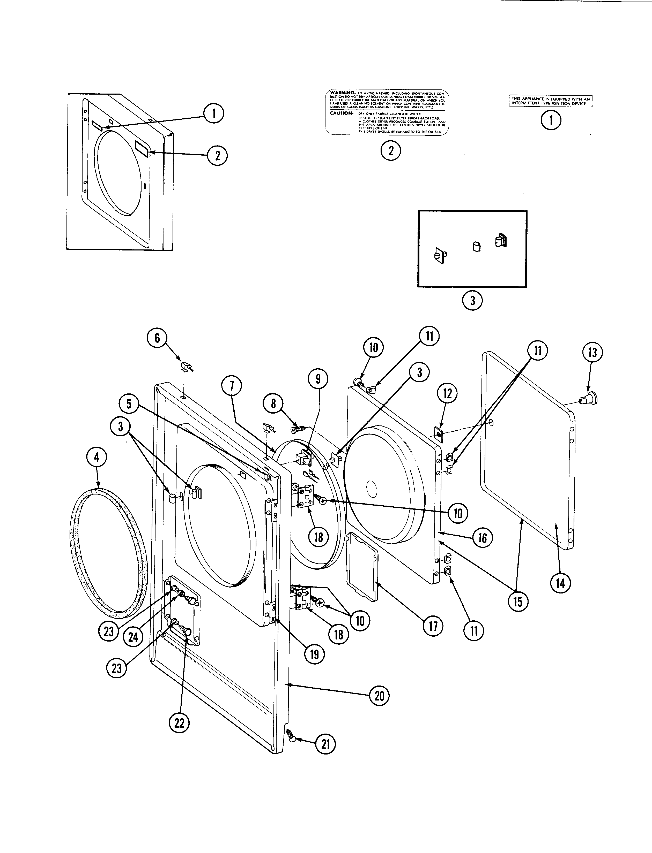 Maytag LDE612 door diagram