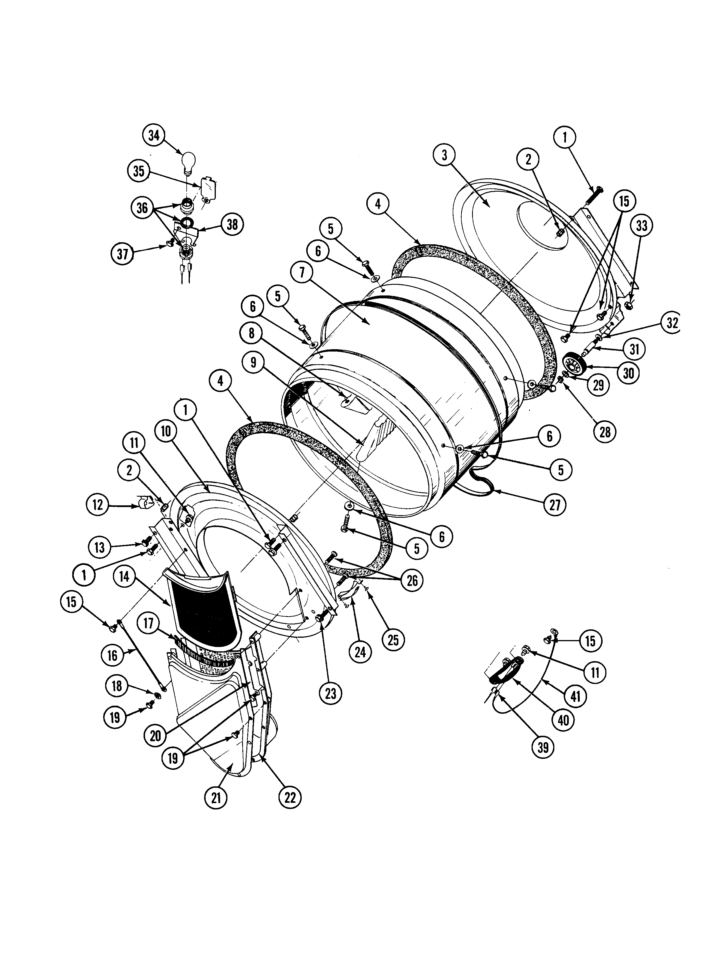 Maytag LDE612 tumbler-beige diagram