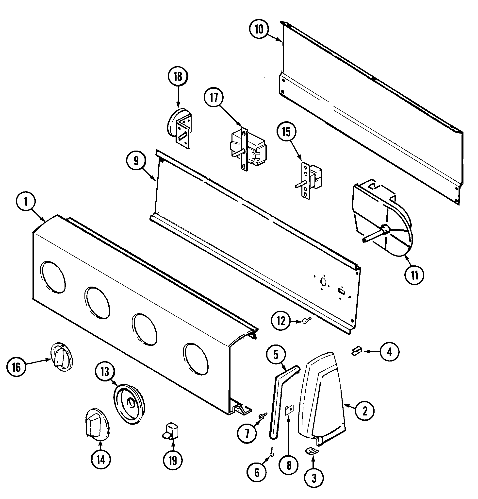 Maytag PAV2000AWA control panel diagram