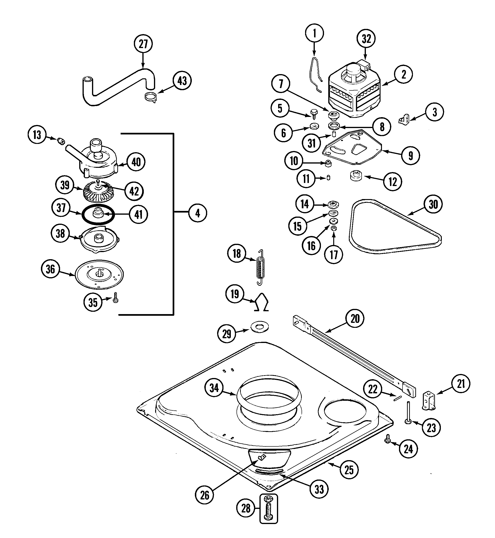 Maytag PAV2000AWA base diagram