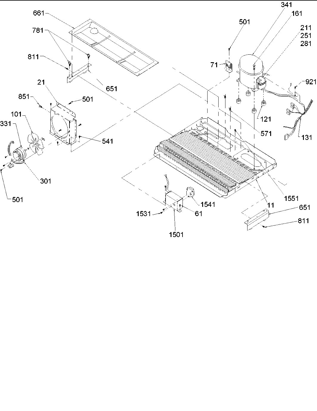 Amana ARS2367AS-PARS2367AS0 machine compartment diagram
