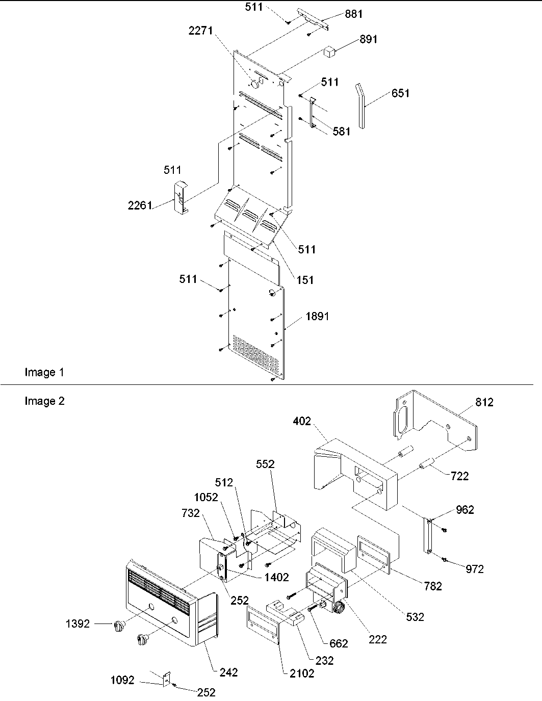Amana ARS9107AW-PARS9107AW0 ice maker/control assy diagram