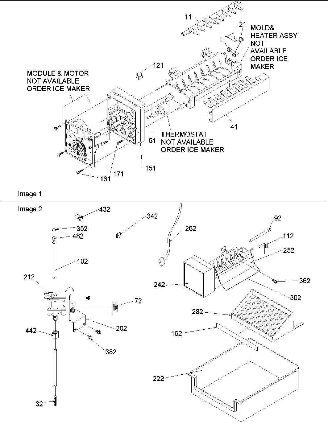 Amana ARS9107AW-PARS9107AW0 ice maker parts diagram