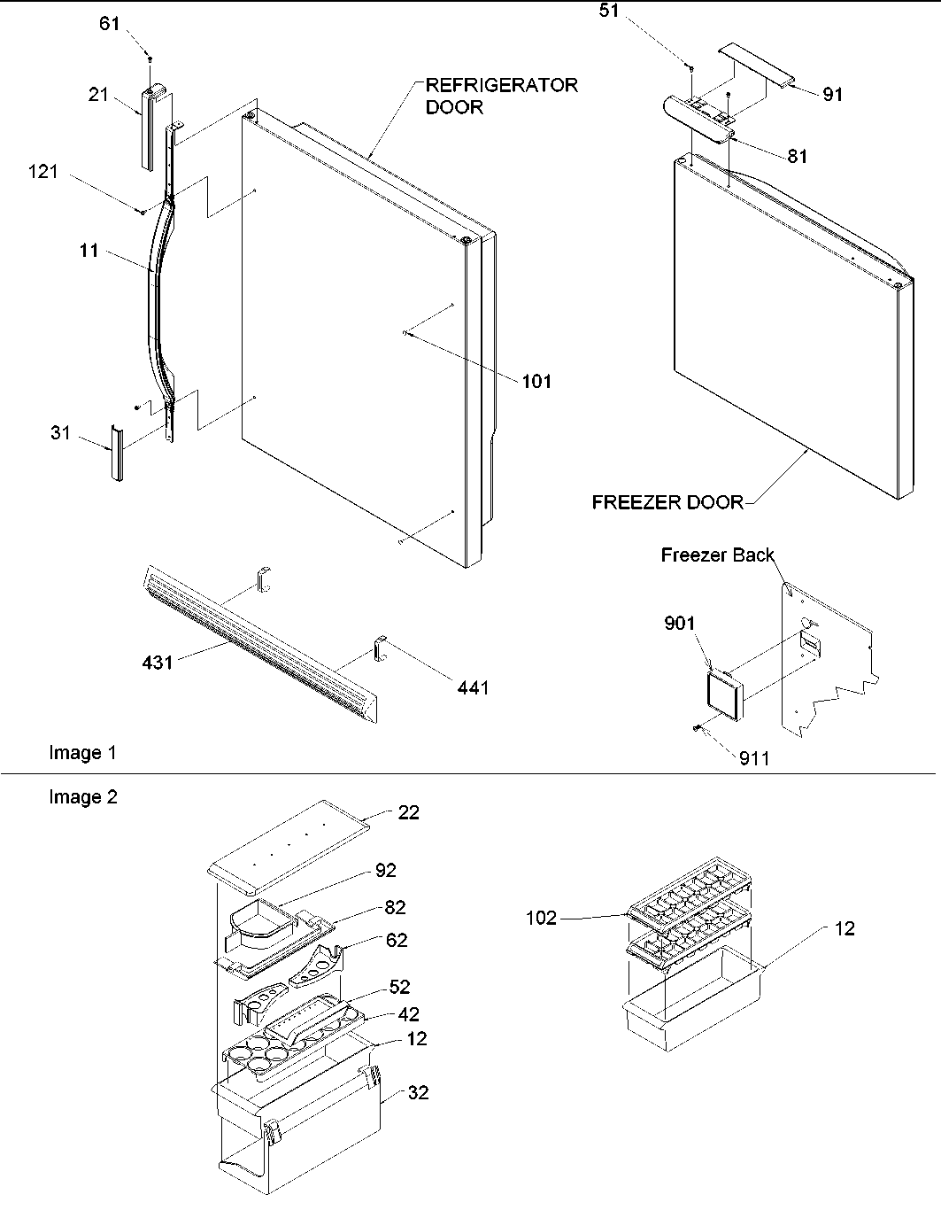 Amana ARB2107AS-PARB2107AS0 door handles & accessories diagram