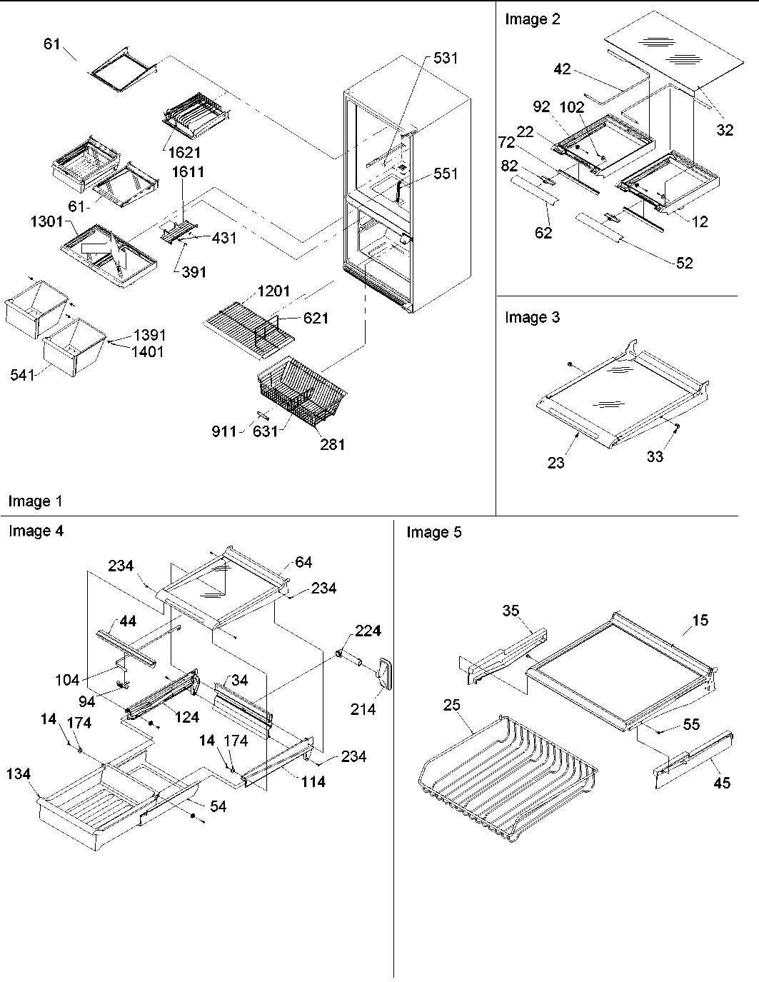 Amana ARB2107AS-PARB2107AS0 shelving assy diagram
