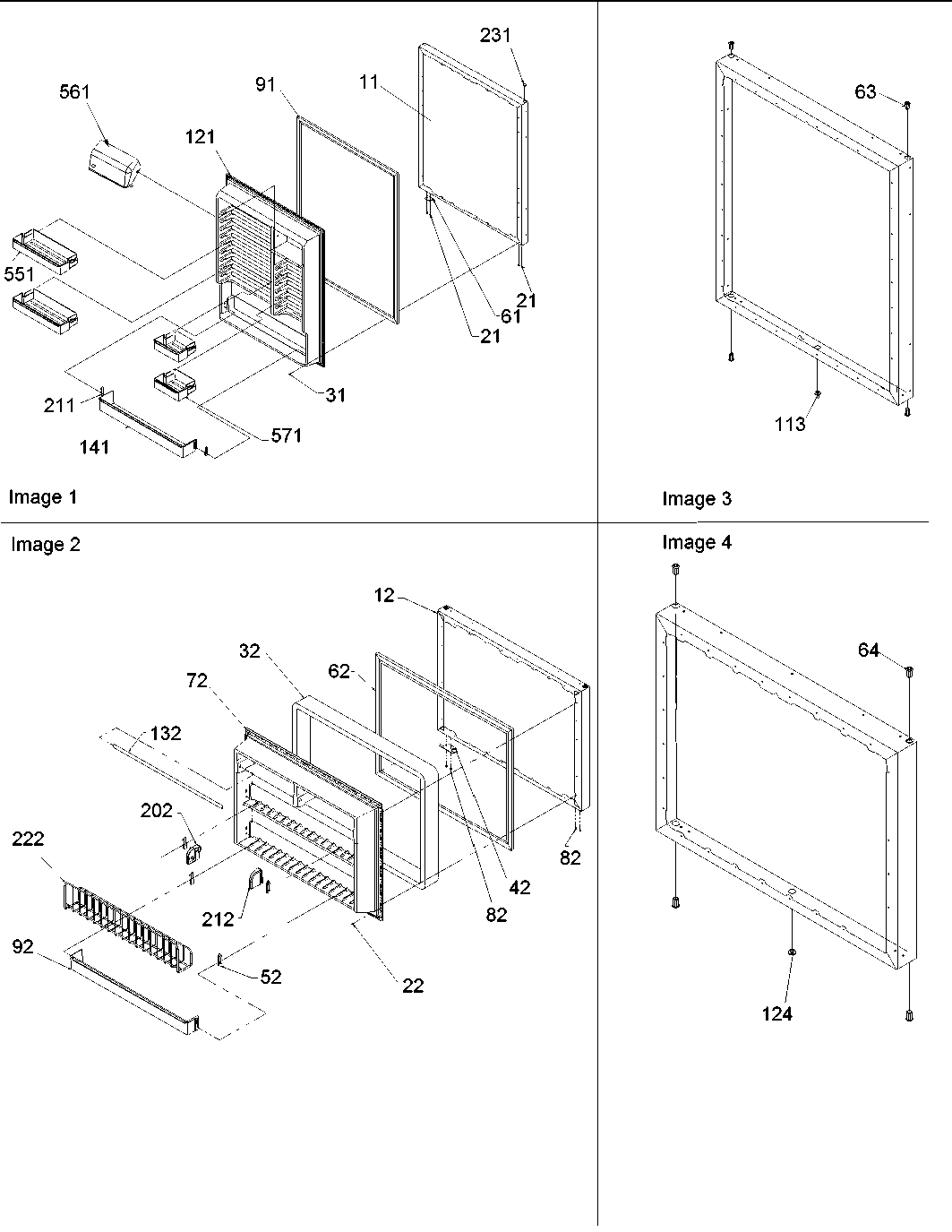 Amana ARB2109AWR-PARB2109AW0 door assy diagram
