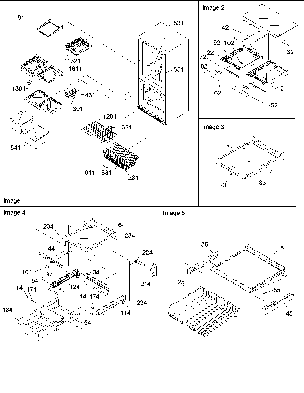 Amana ARB2109ABR-PARB2109AB2 shelving assy diagram