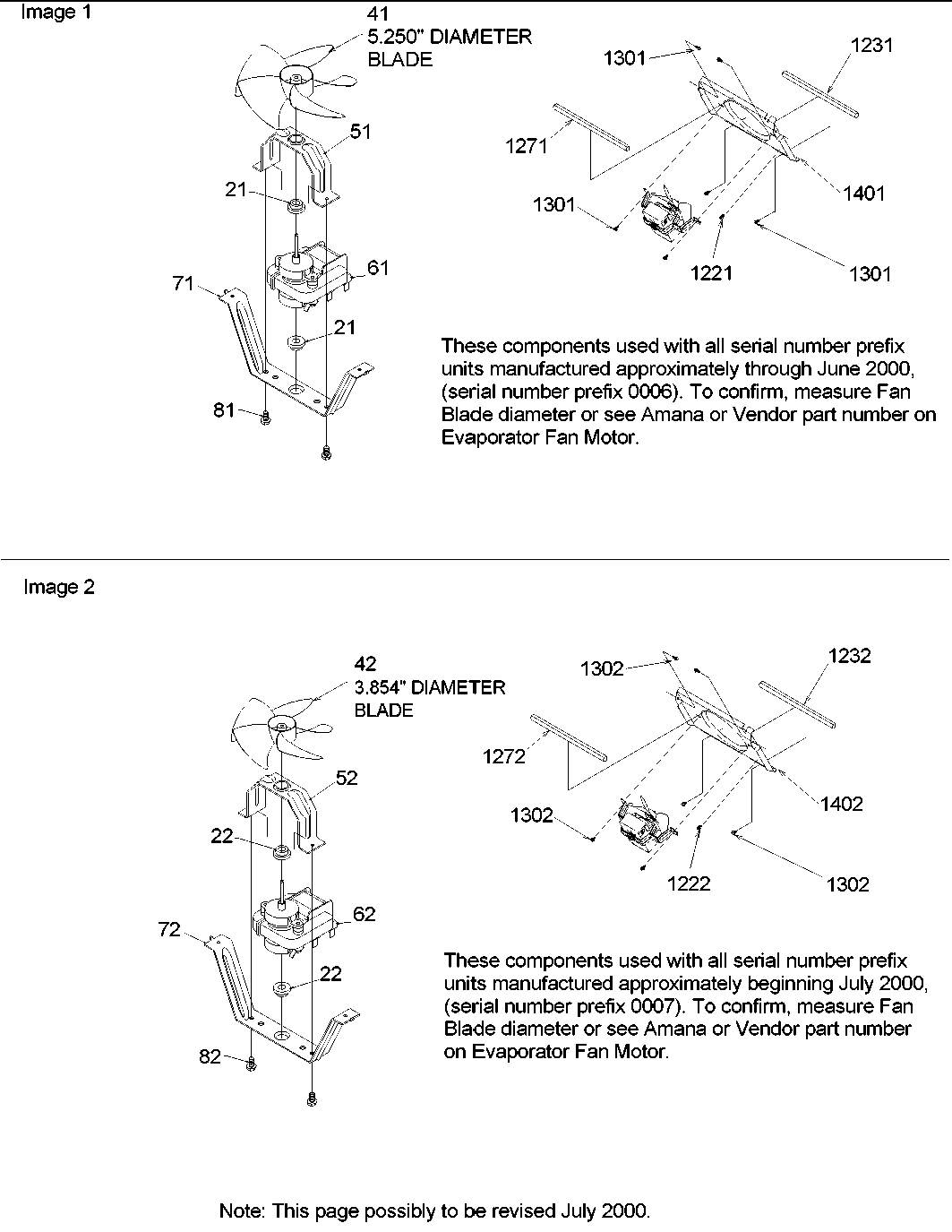 Amana ARS2367AW-PARS2367AW0 evaporator fan shroud & motor assemblies diagram
