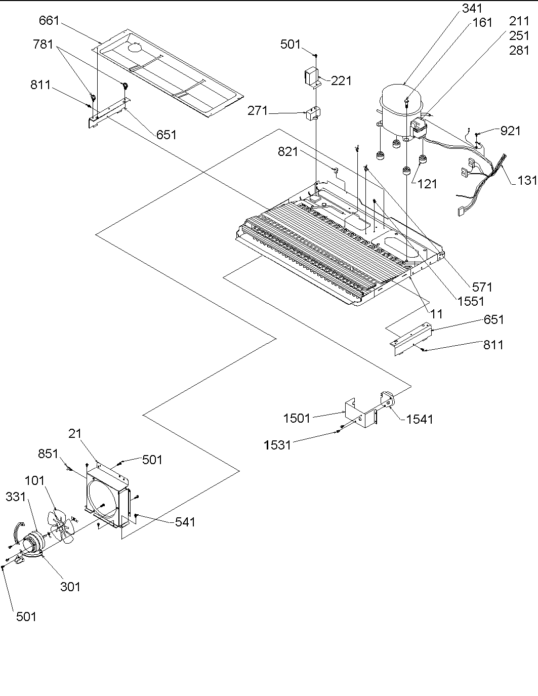 Amana ARS2304AB-PARS2304AB0 machine compartment diagram